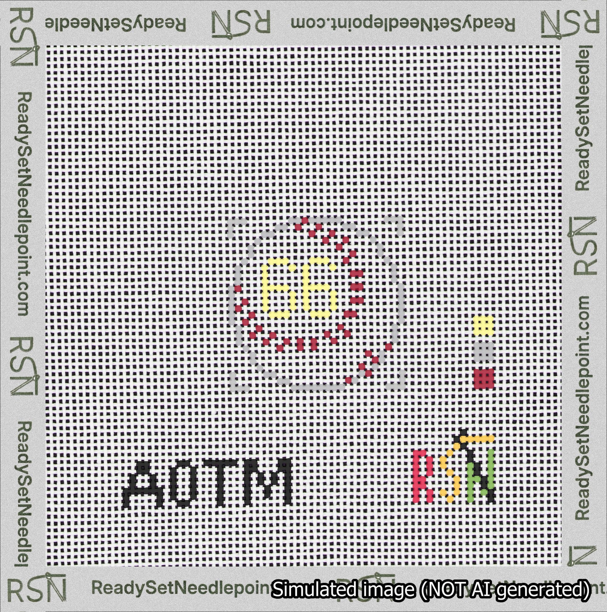 Baseball Bag Charm Yellow 50-99 Needlepoint Canvas Design