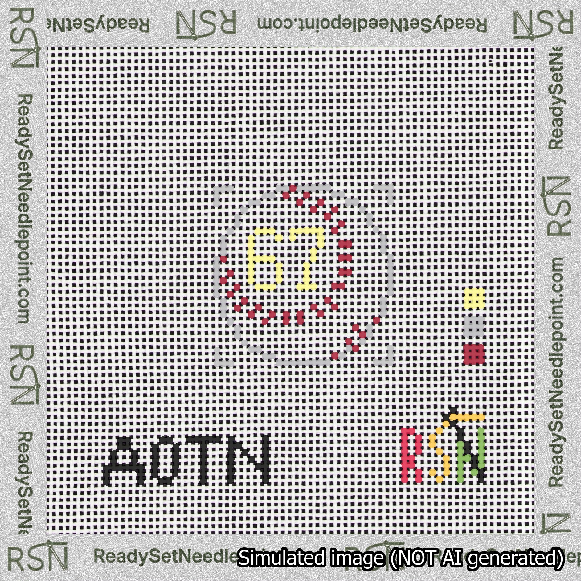 Baseball Bag Charm Yellow 50-99 Needlepoint Canvas Design