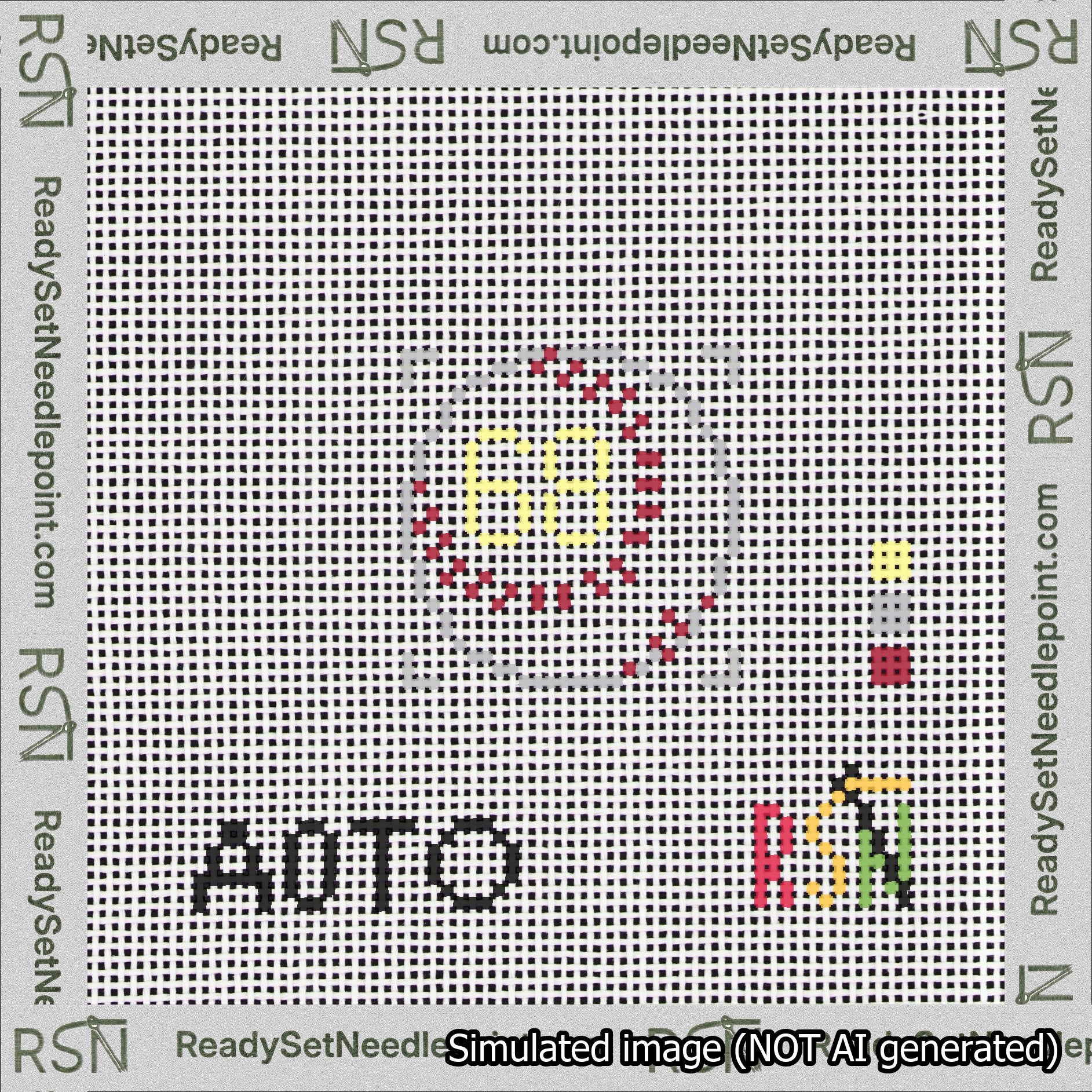 Baseball Bag Charm Yellow 50-99 Needlepoint Canvas Design