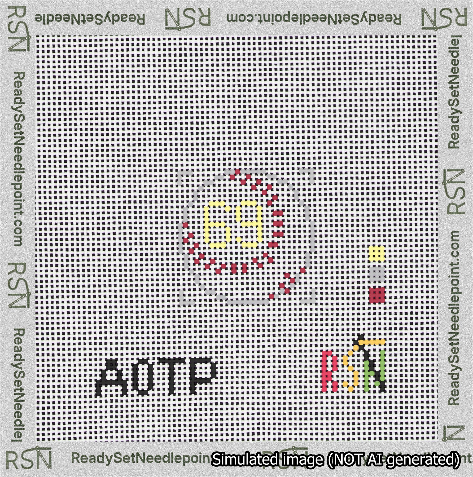 Baseball Bag Charm Yellow 50-99 Needlepoint Canvas Design