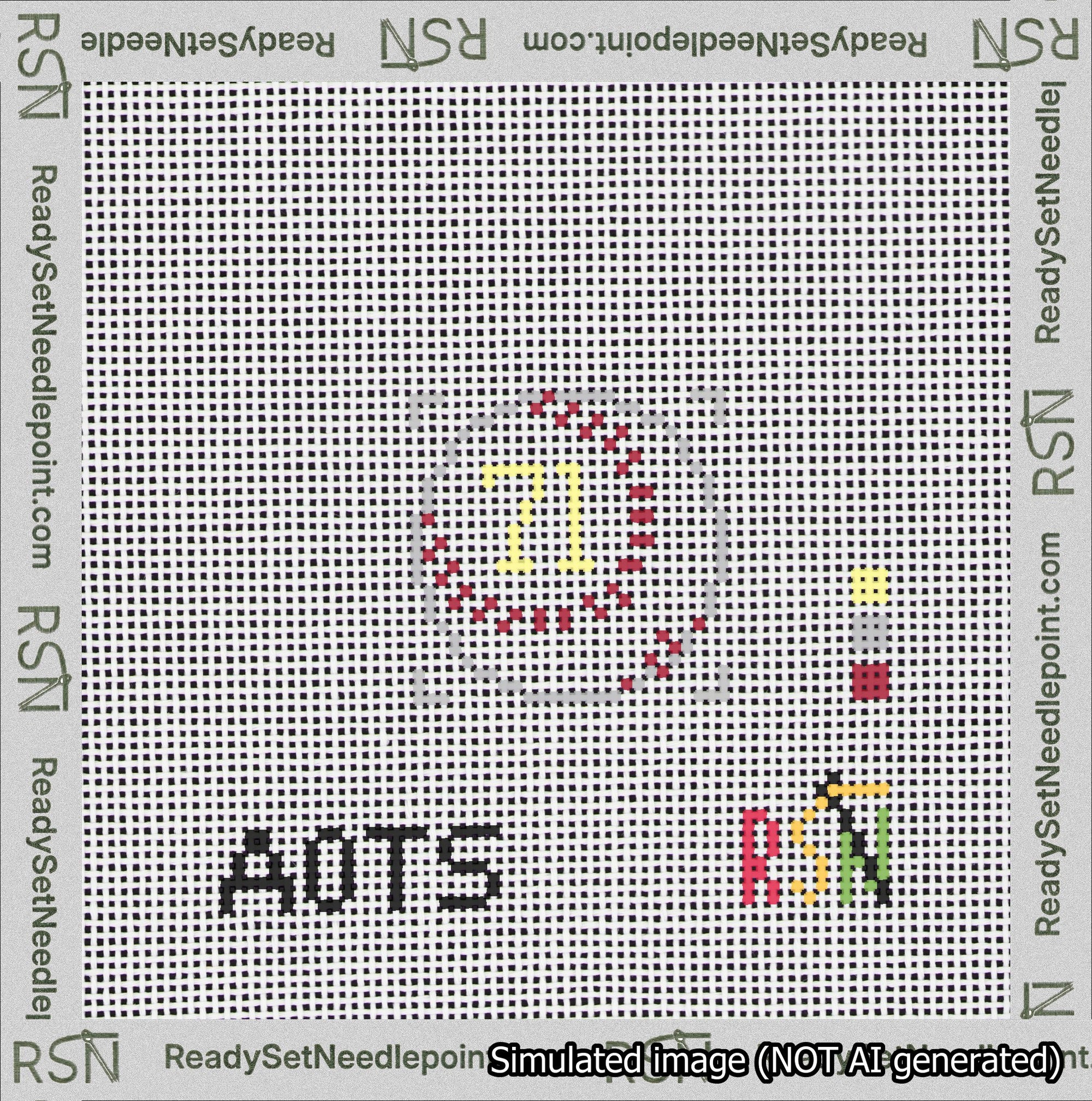 Baseball Bag Charm Yellow 50-99 Needlepoint Canvas Design