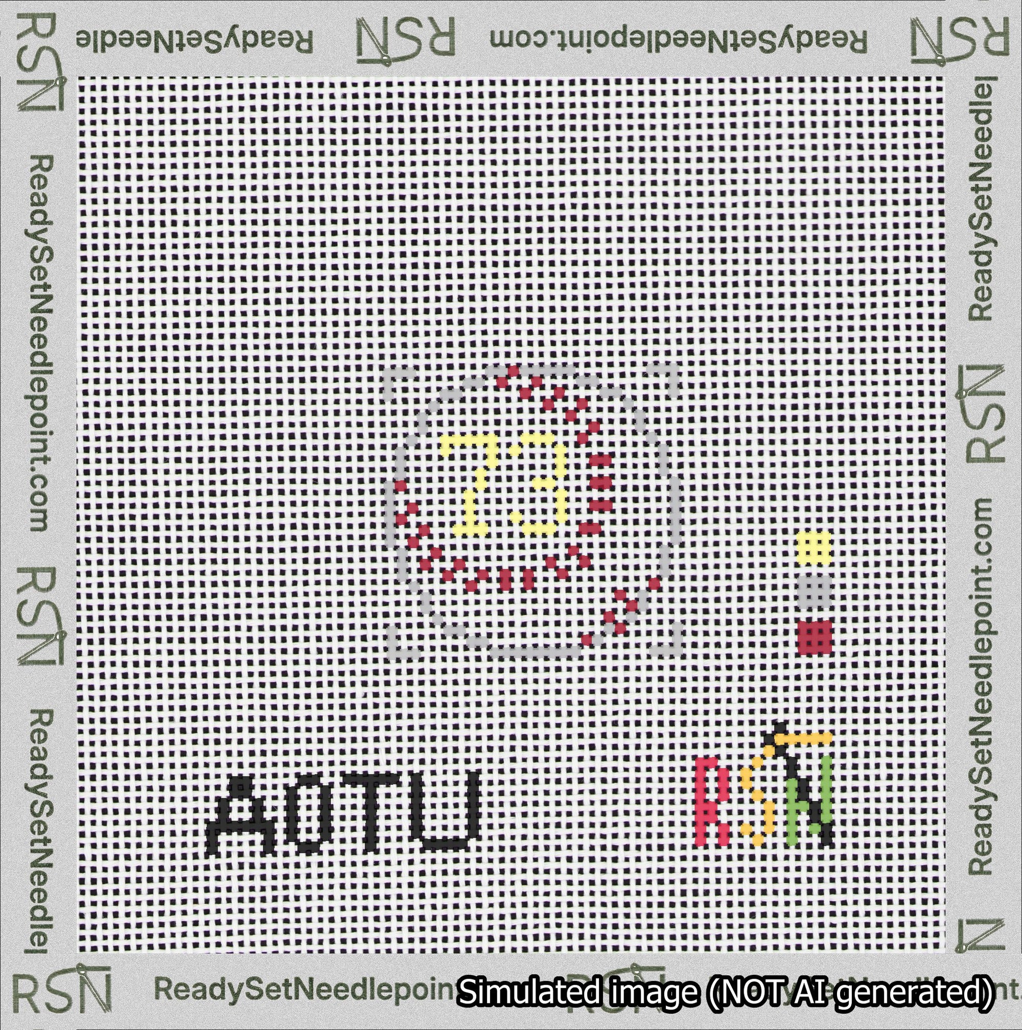 Baseball Bag Charm Yellow 50-99 Needlepoint Canvas Design