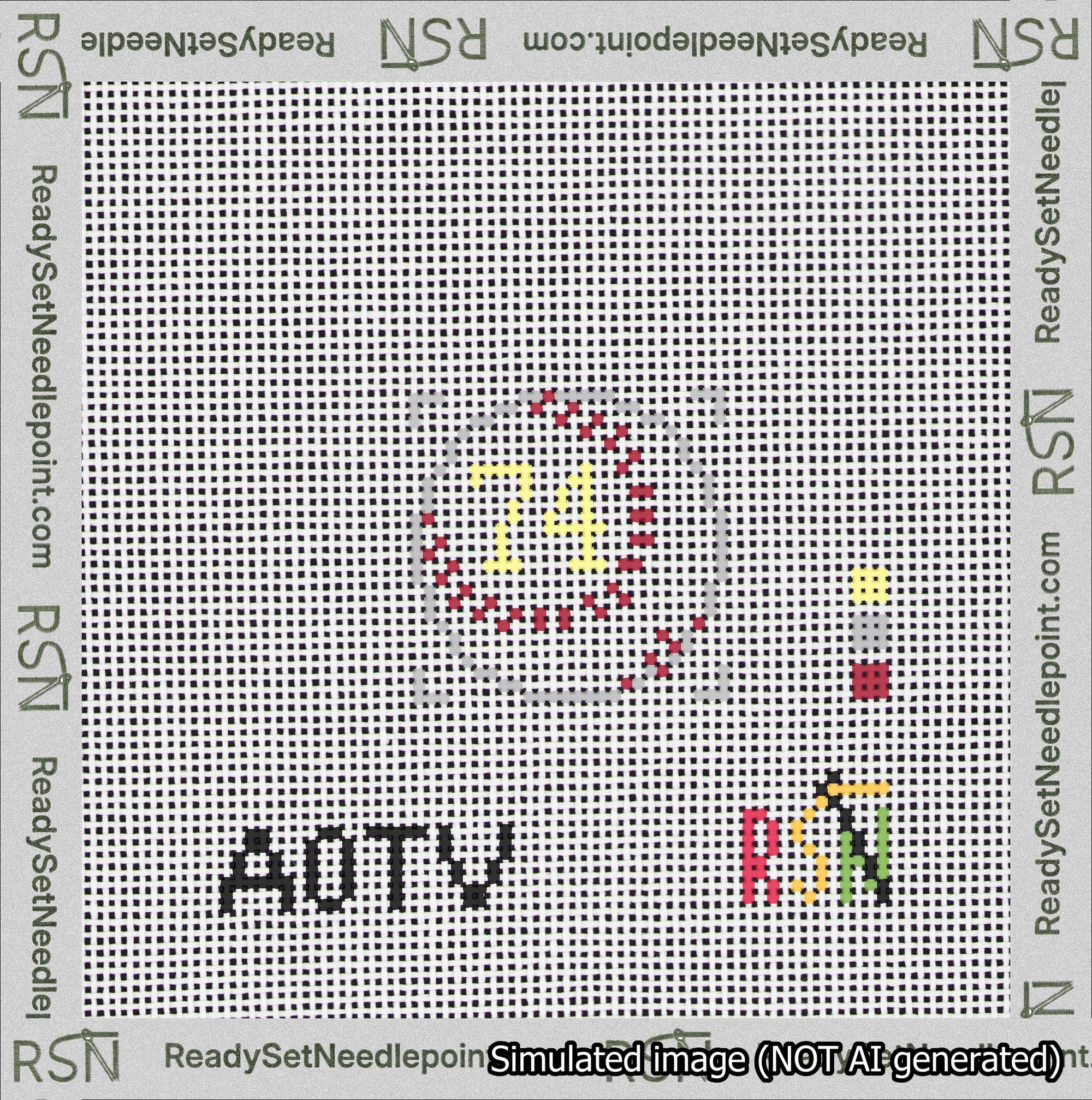 Baseball Bag Charm Yellow 50-99 Needlepoint Canvas Design