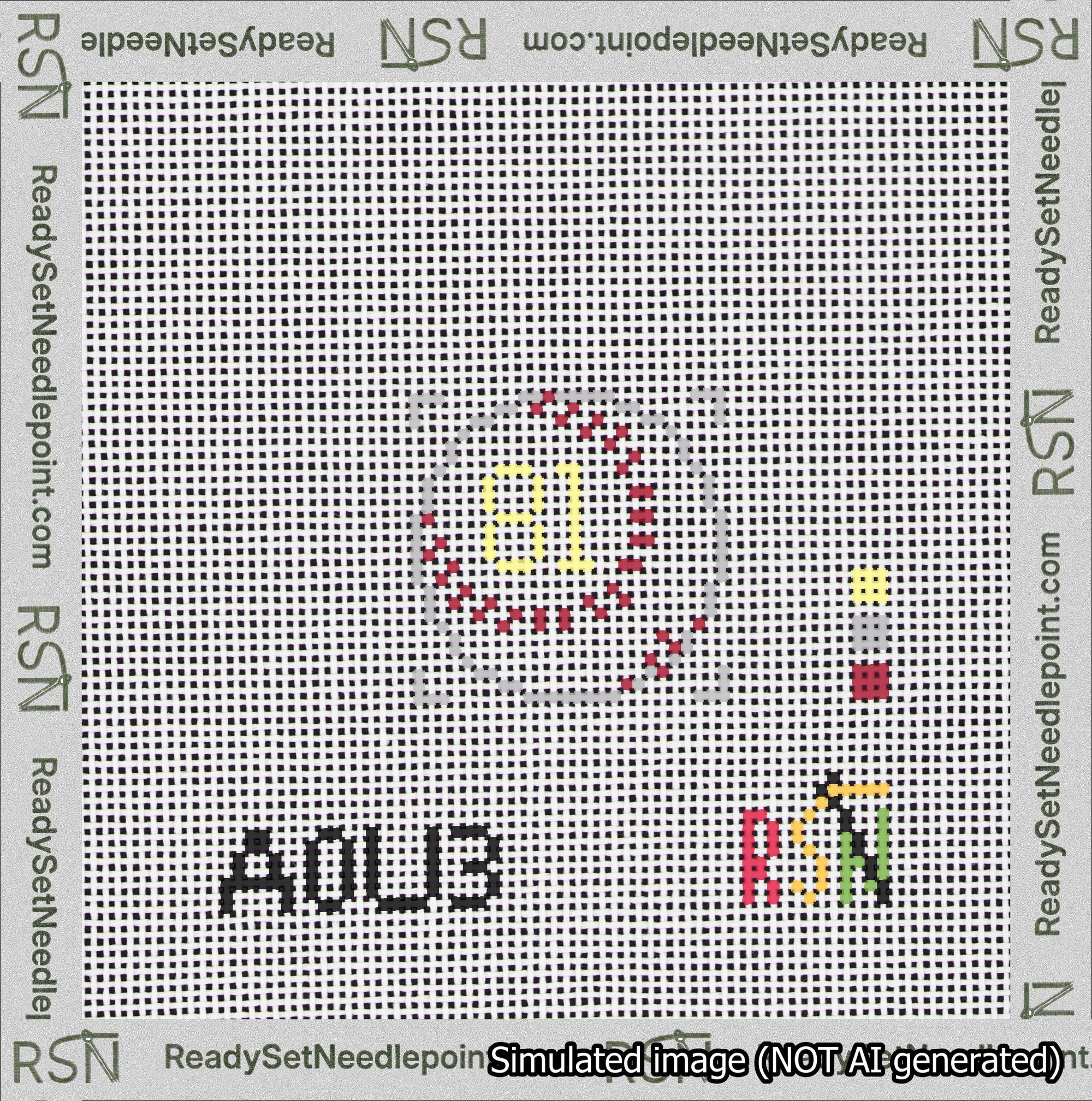 Baseball Bag Charm Yellow 50-99 Needlepoint Canvas Design