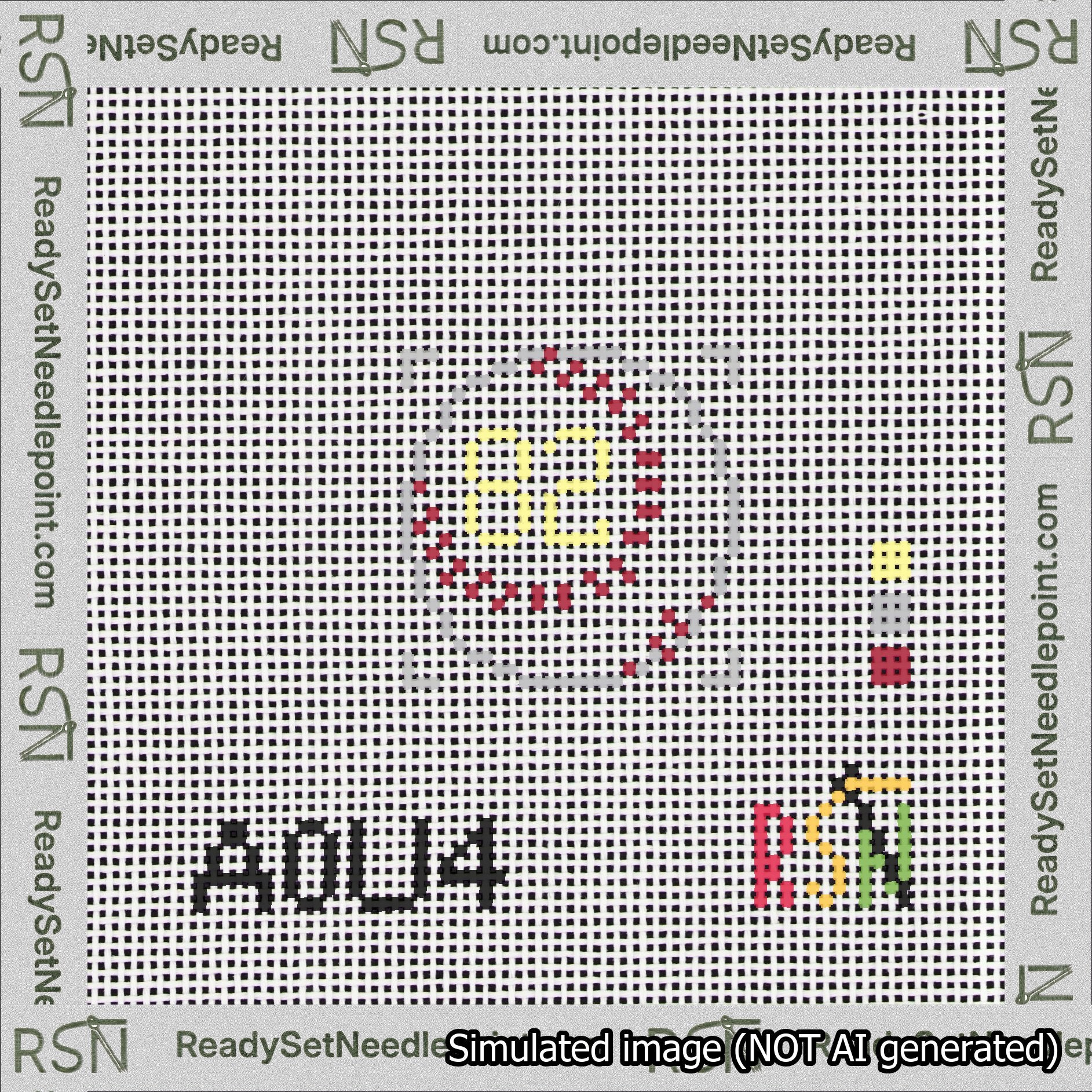 Baseball Bag Charm Yellow 50-99 Needlepoint Canvas Design