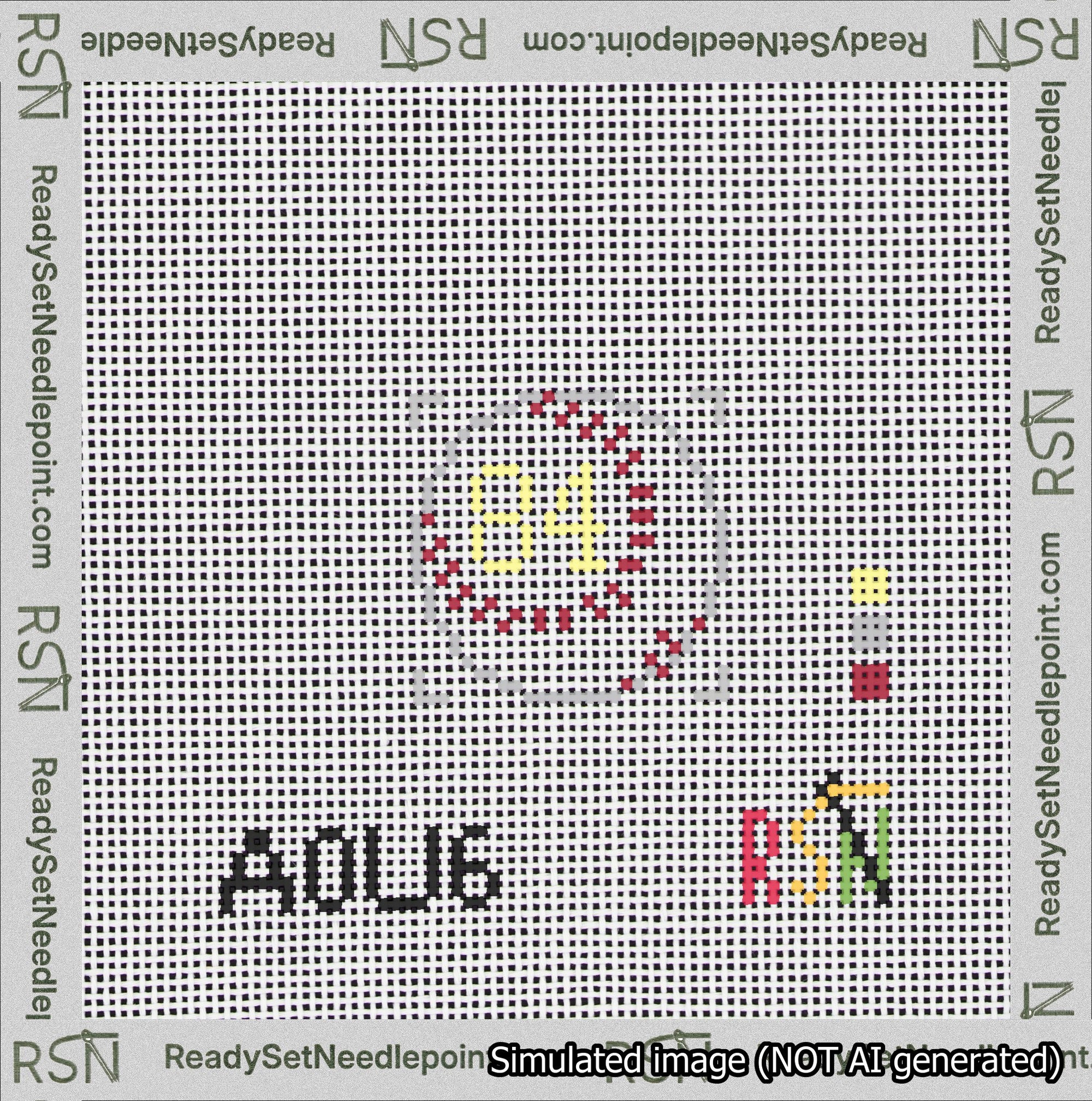 Baseball Bag Charm Yellow 50-99 Needlepoint Canvas Design