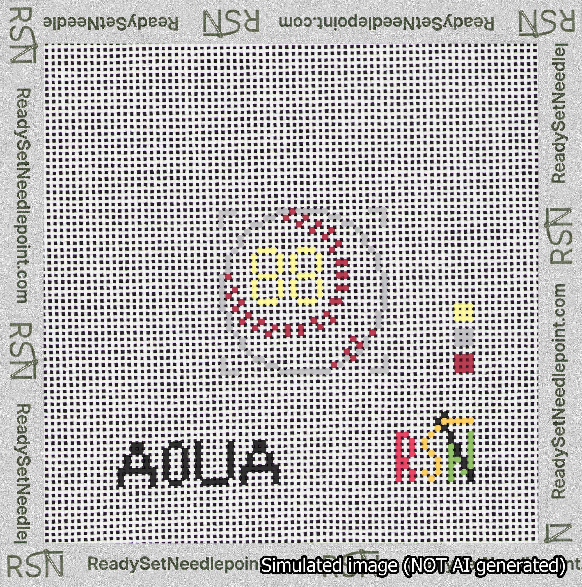 Baseball Bag Charm Yellow 50-99 Needlepoint Canvas Design