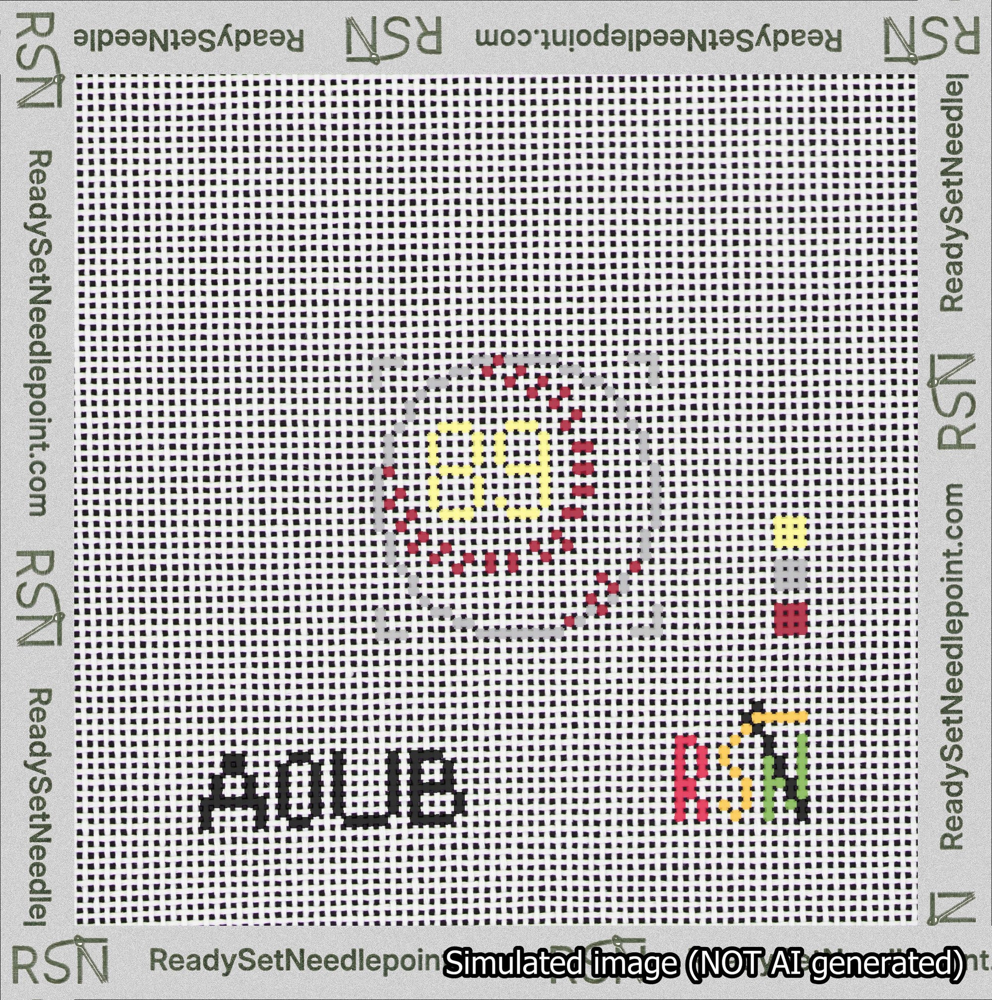 Baseball Bag Charm Yellow 50-99 Needlepoint Canvas Design