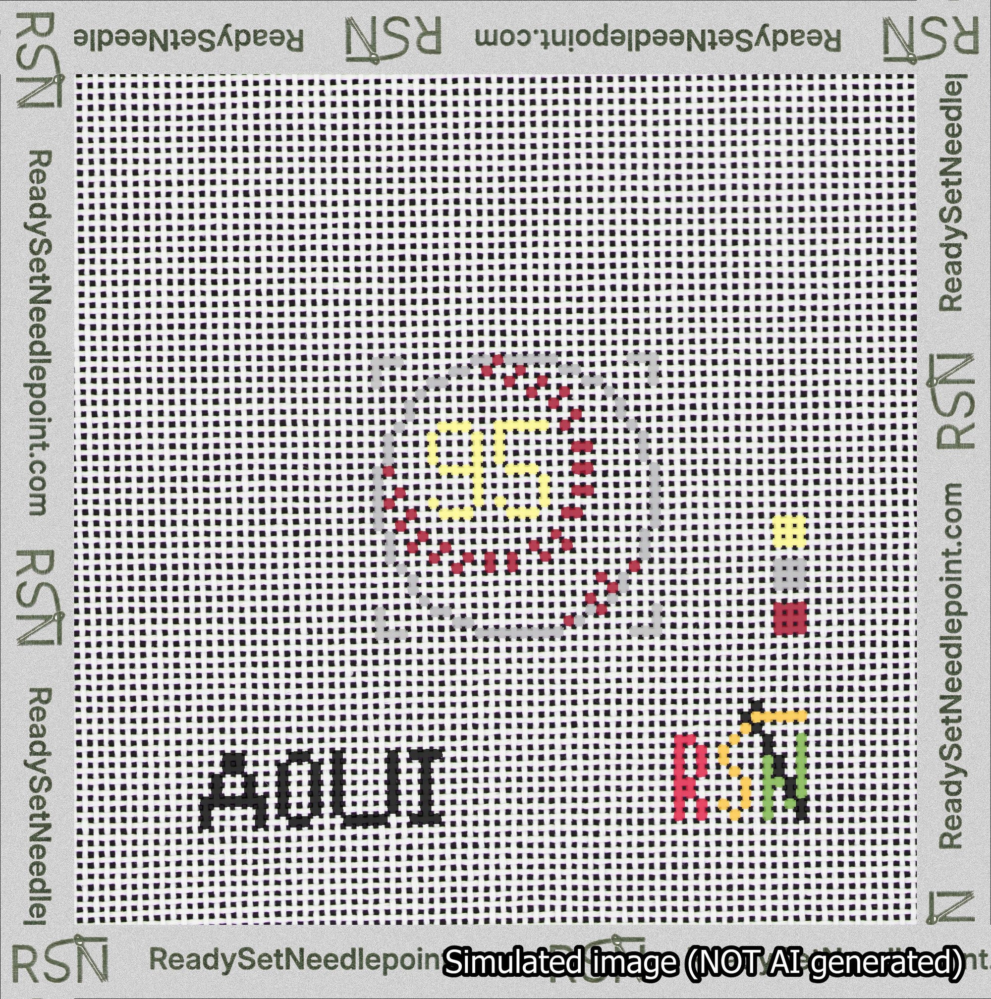 Baseball Bag Charm Yellow 50-99 Needlepoint Canvas Design