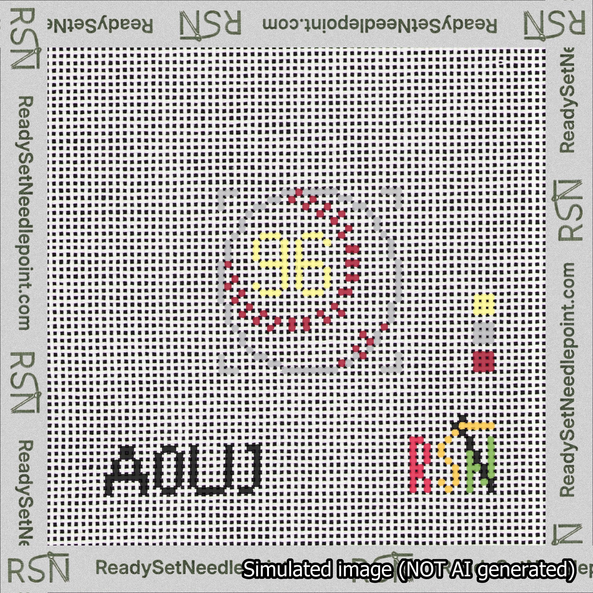 Baseball Bag Charm Yellow 50-99 Needlepoint Canvas Design