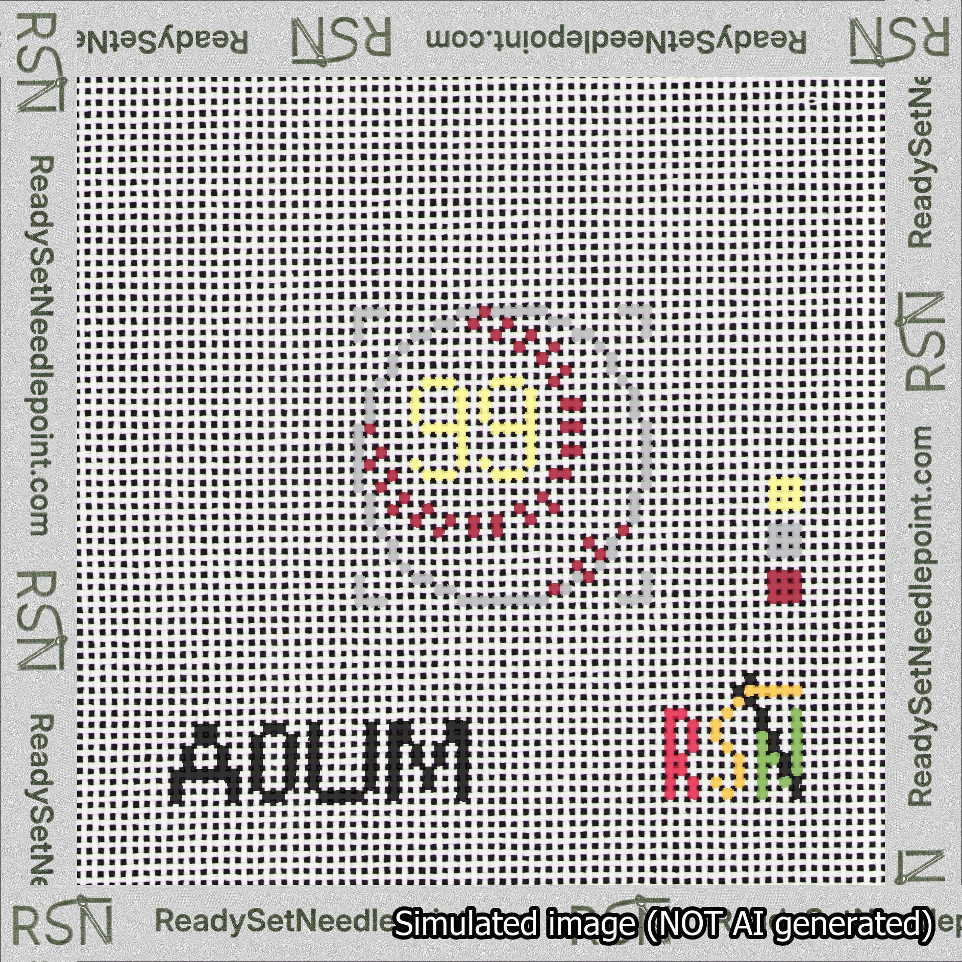 Baseball Bag Charm Yellow 50-99 Needlepoint Canvas Design