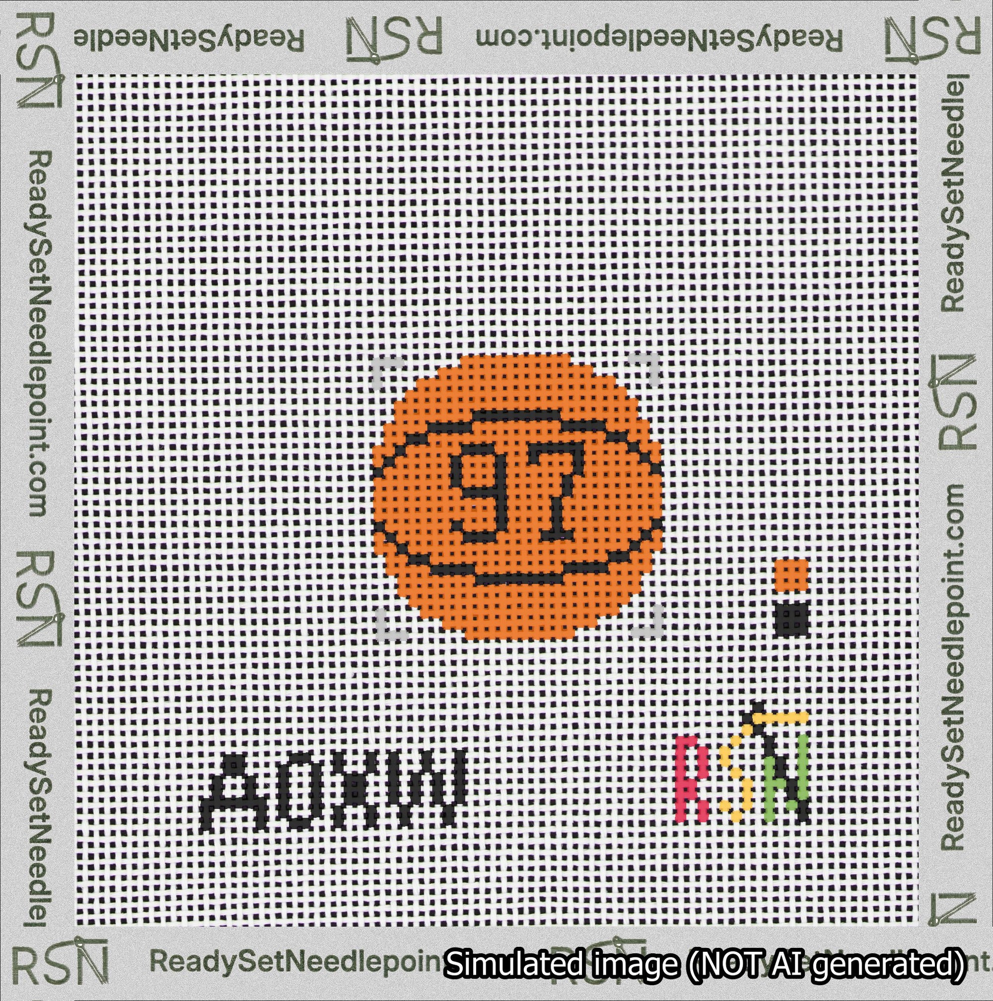 Basketball Bag Charm Black 50-99 Needlepoint Canvas Design