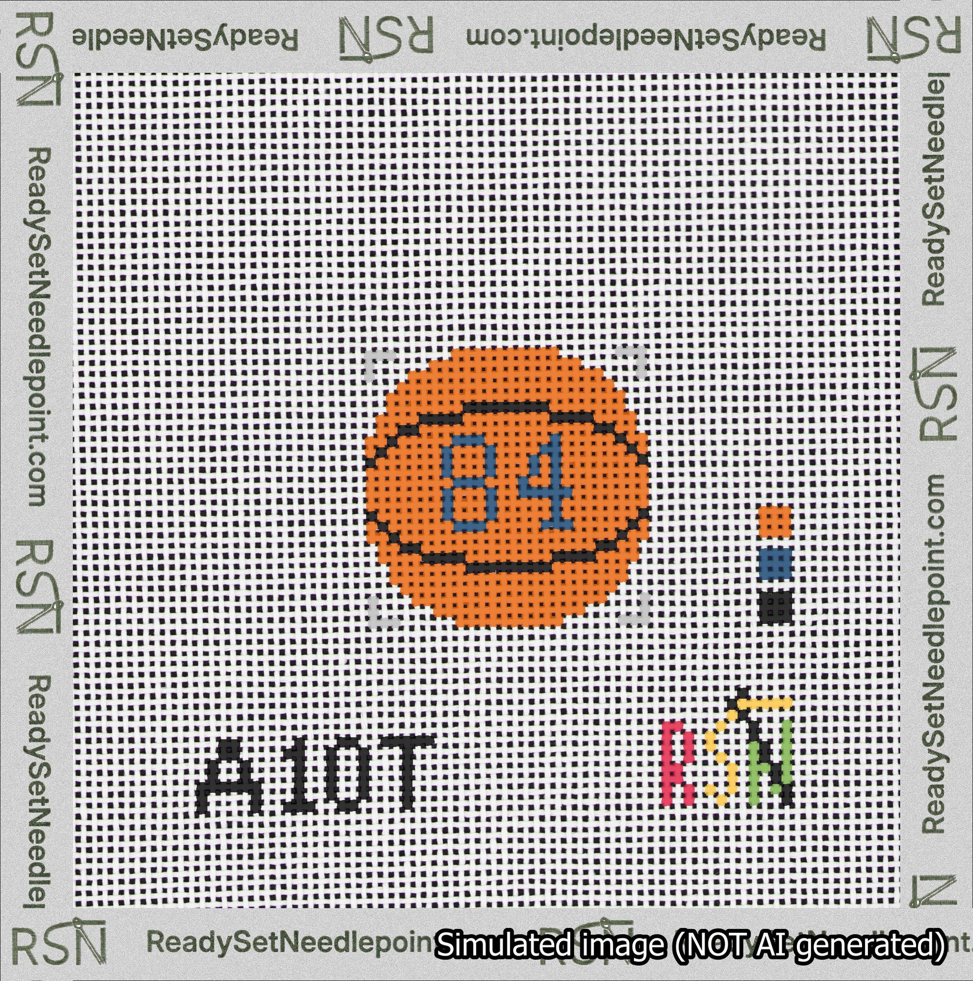 Basketball Bag Charm Blue 50-99 Needlepoint Canvas Design