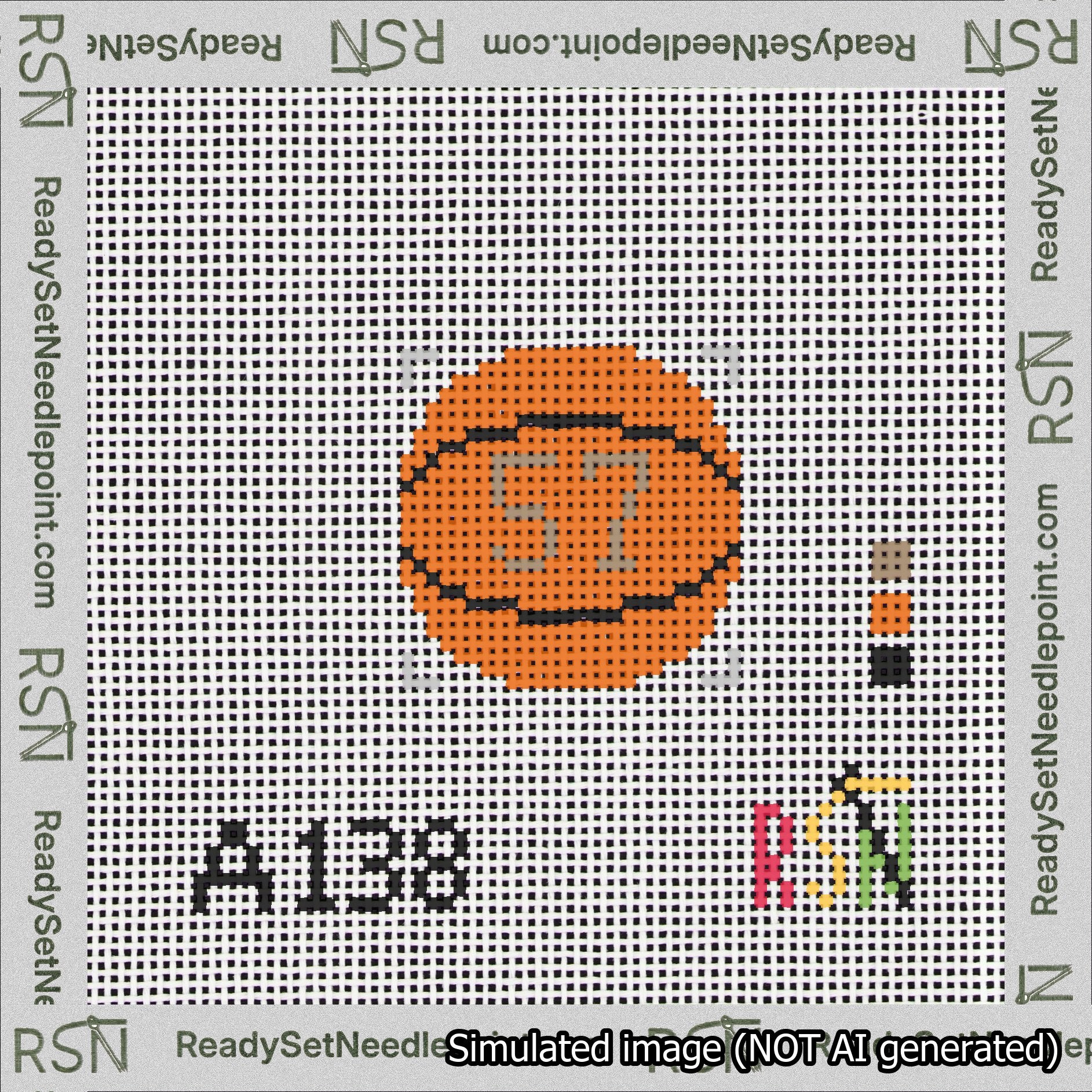 Basketball Bag Charm Brown 50-99 Needlepoint Canvas Design