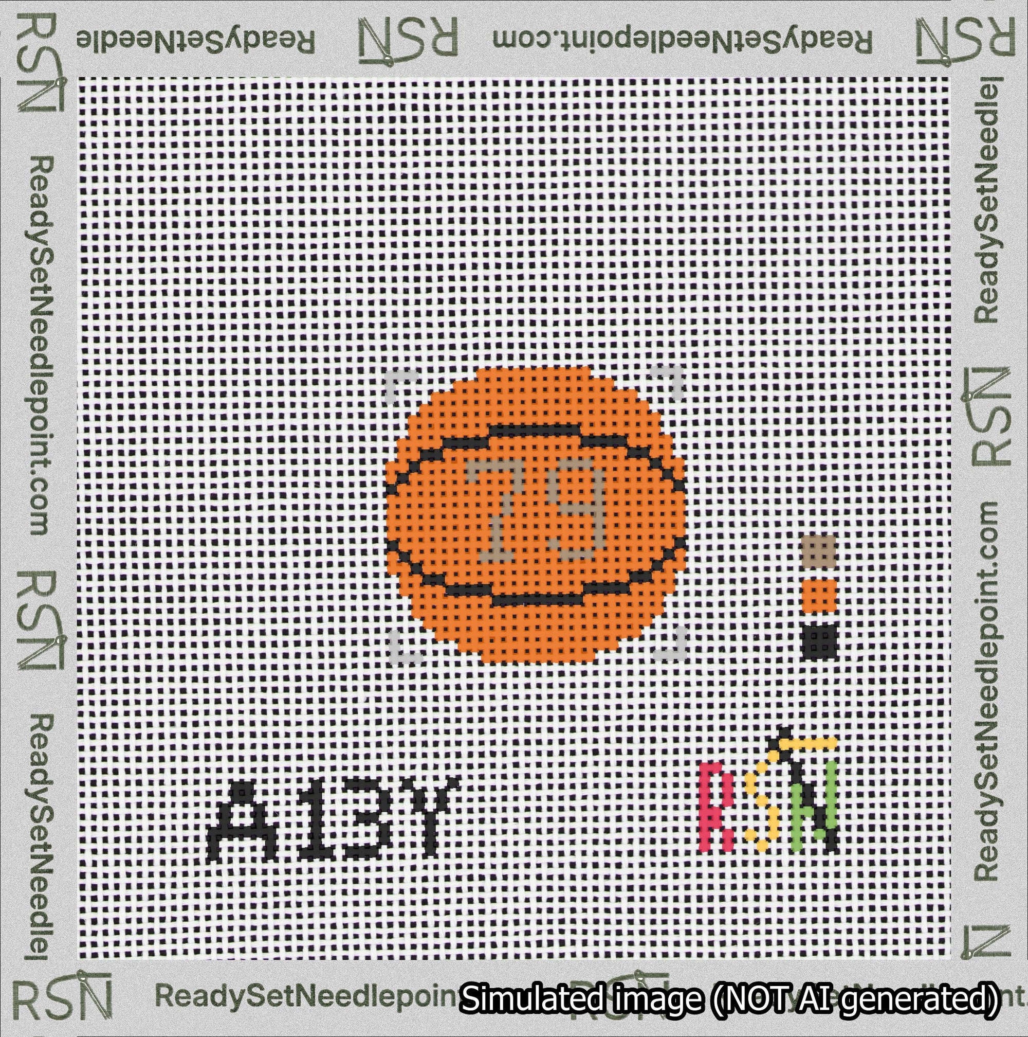 Basketball Bag Charm Brown 50-99 Needlepoint Canvas Design
