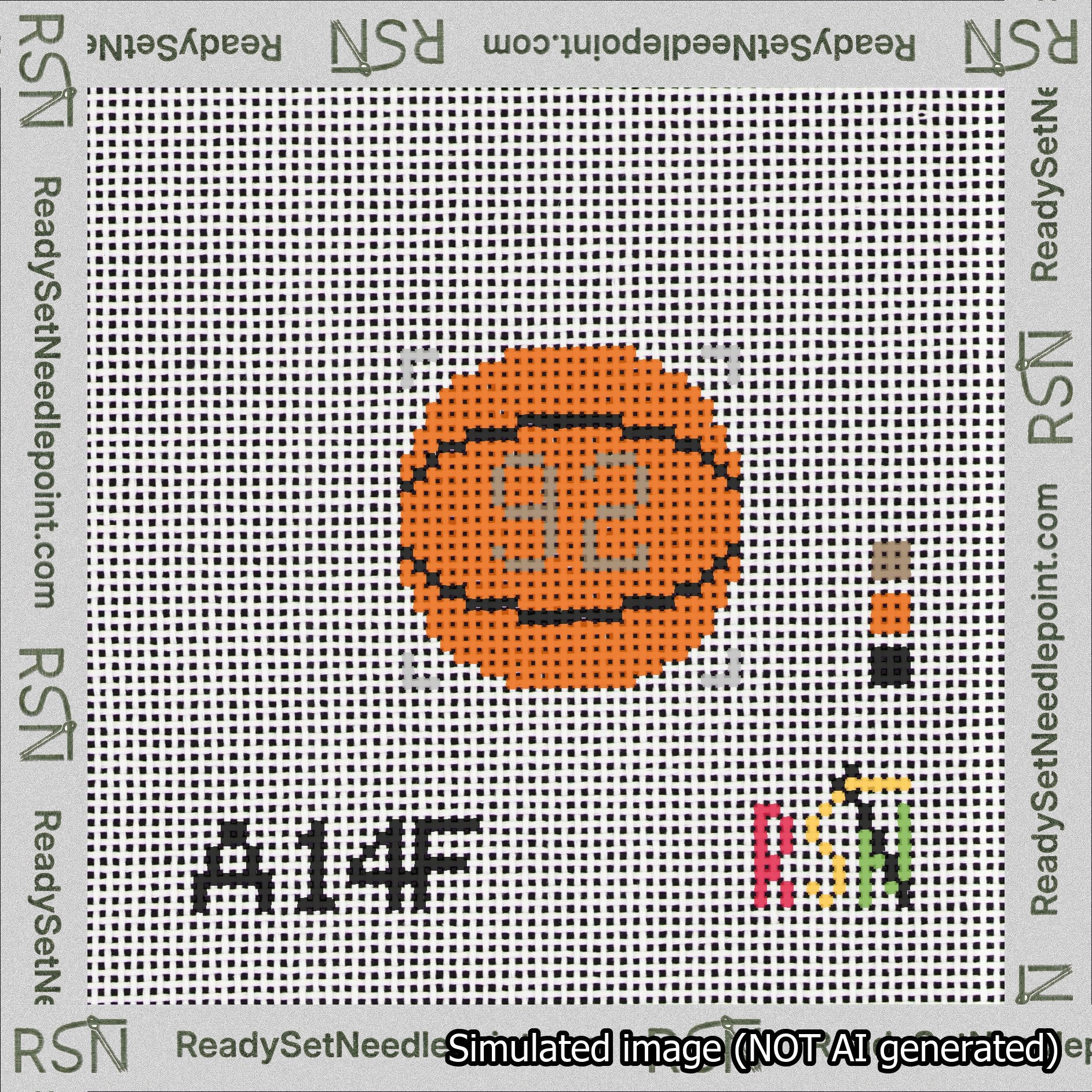 Basketball Bag Charm Brown 50-99 Needlepoint Canvas Design