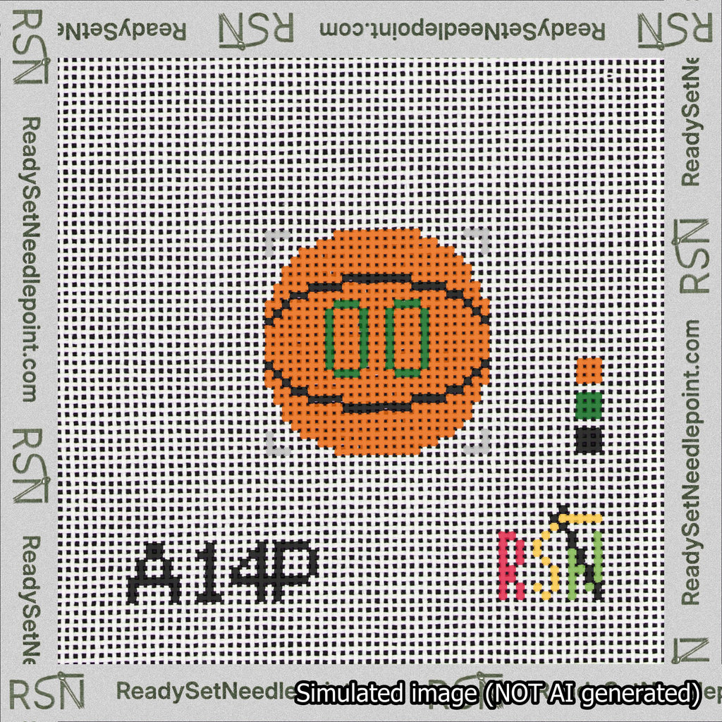 Basketball Bag Charm Green 0-49 Needlepoint Canvas Design