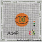 Basketball Bag Charm Green 0-49 Needlepoint Canvas Design