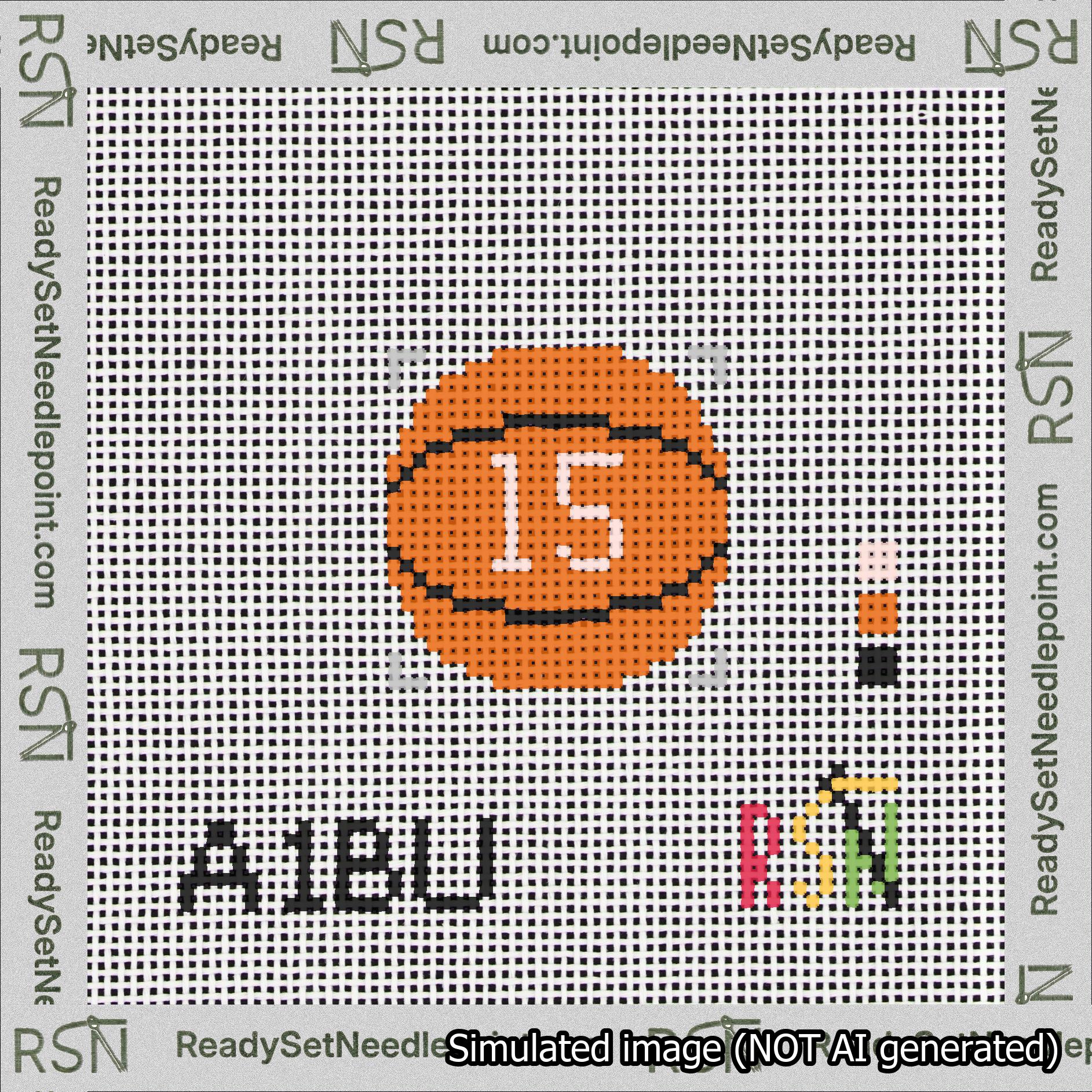 Basketball Bag Charm Pink 0-49 Needlepoint Canvas Design