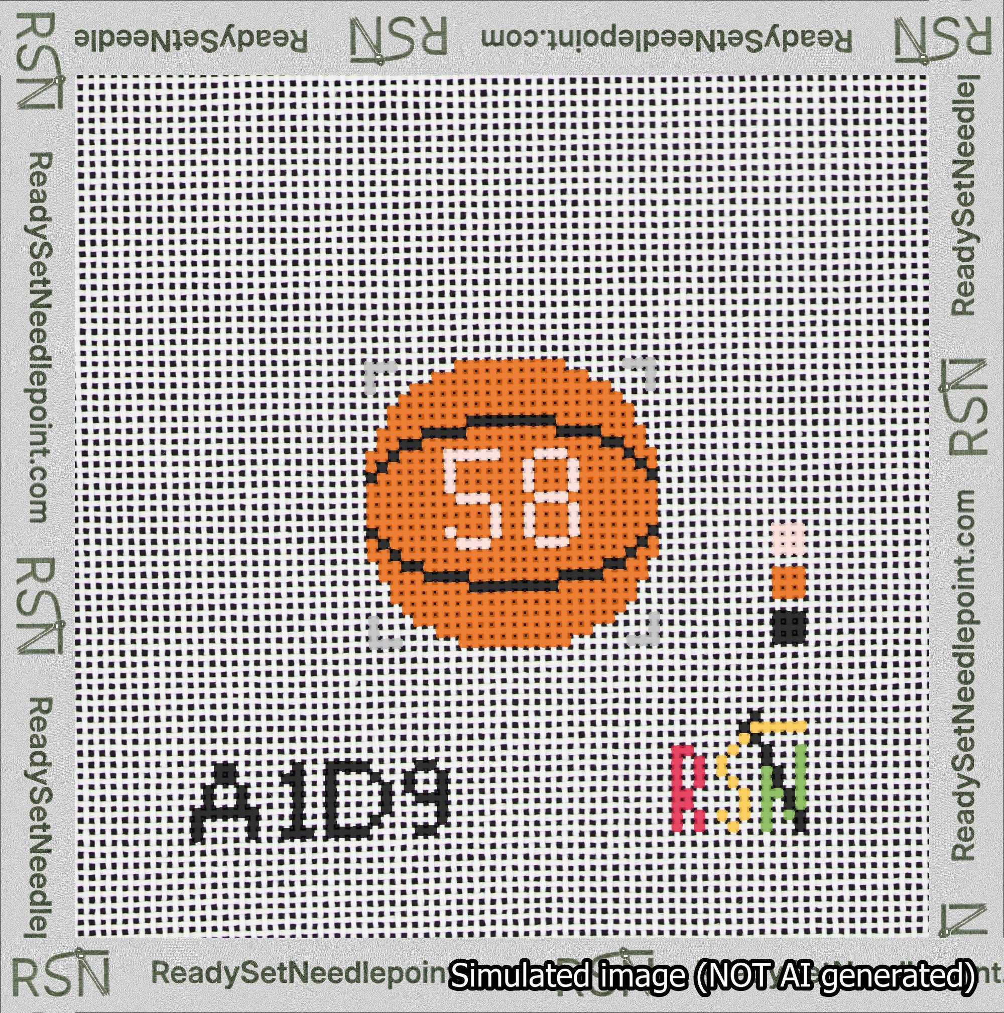 Basketball Bag Charm Pink 50-99 Needlepoint Canvas Design