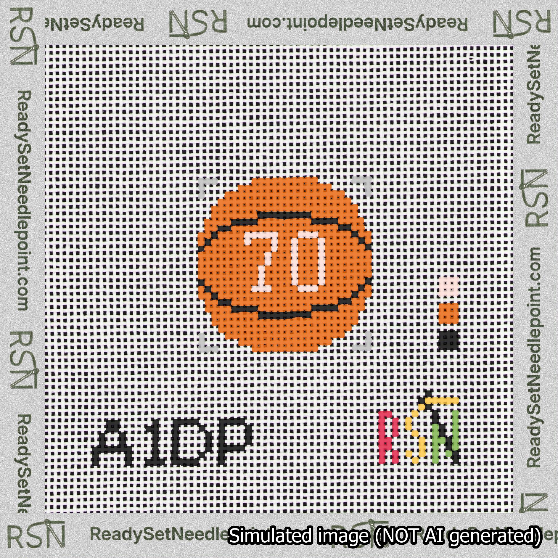 Basketball Bag Charm Pink 50-99 Needlepoint Canvas Design