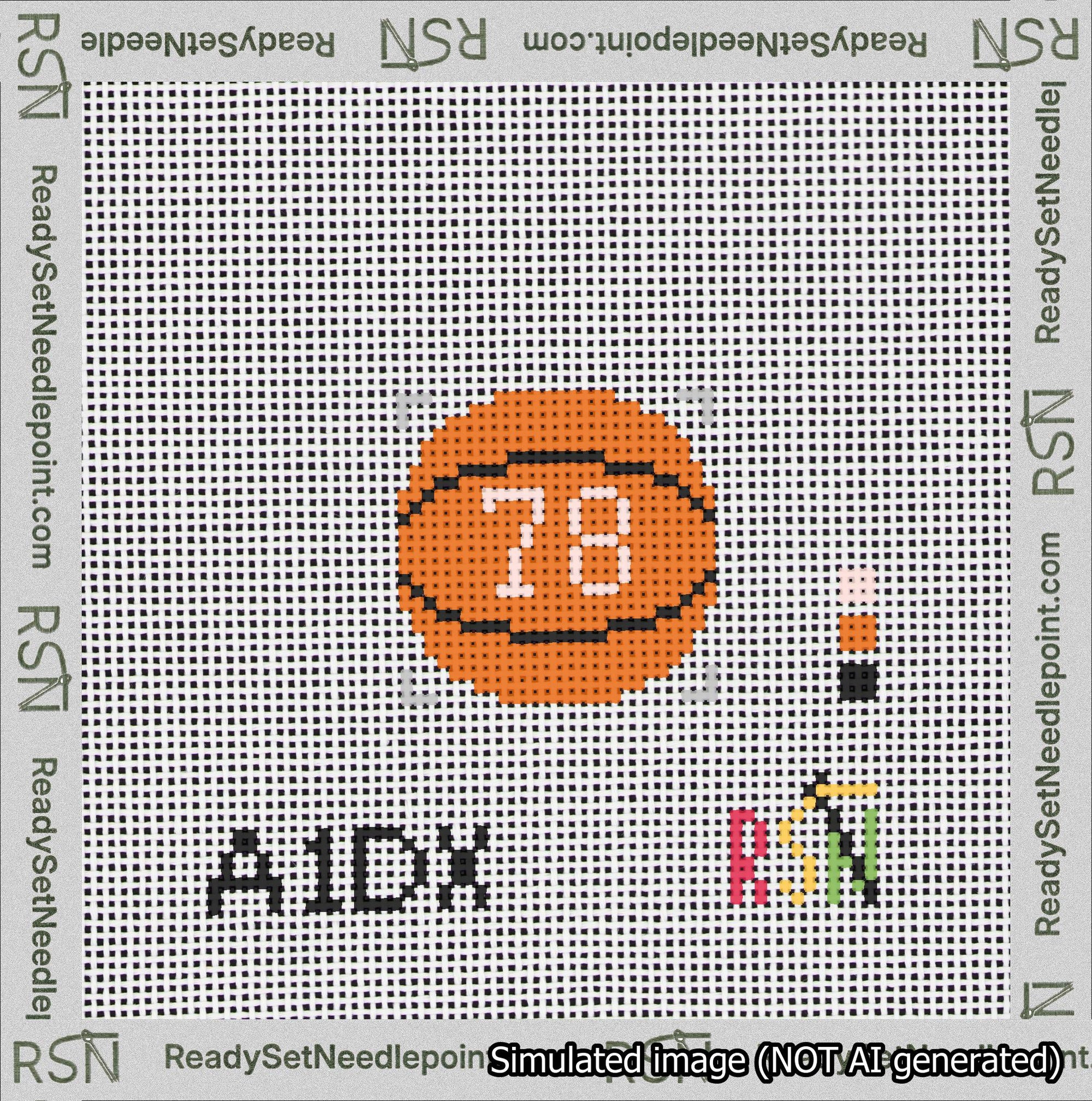 Basketball Bag Charm Pink 50-99 Needlepoint Canvas Design