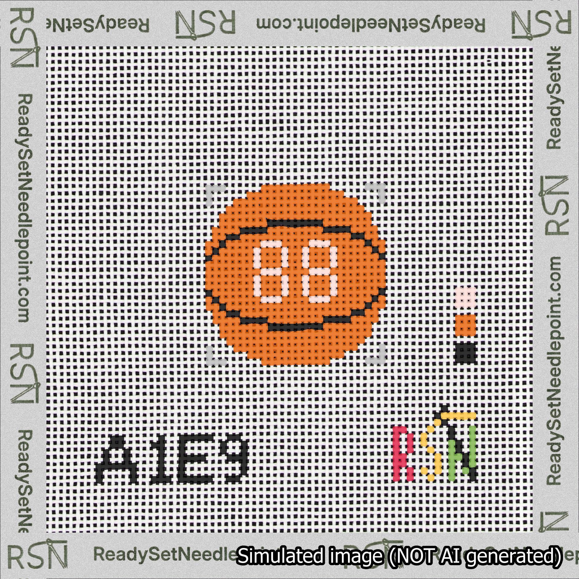 Basketball Bag Charm Pink 50-99 Needlepoint Canvas Design