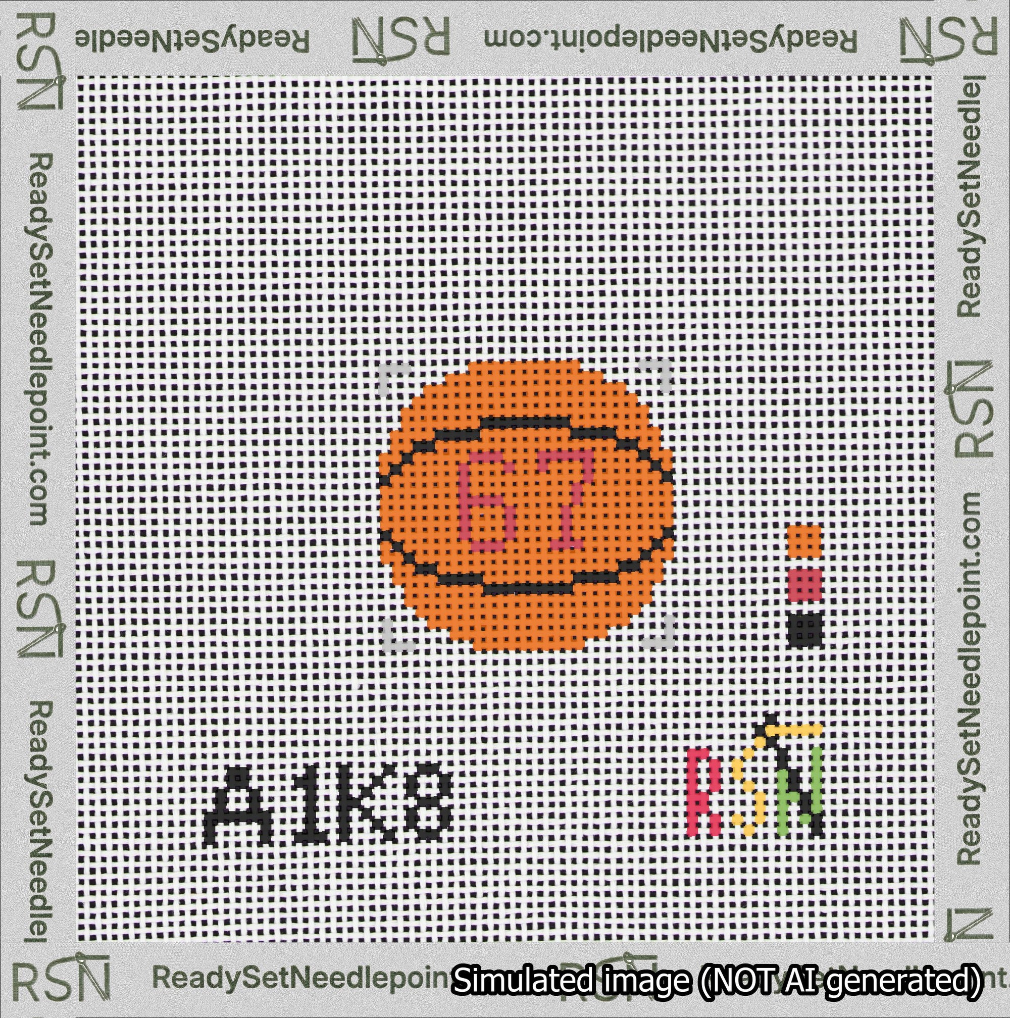 Basketball Bag Charm Red 50-99 Needlepoint Canvas Design
