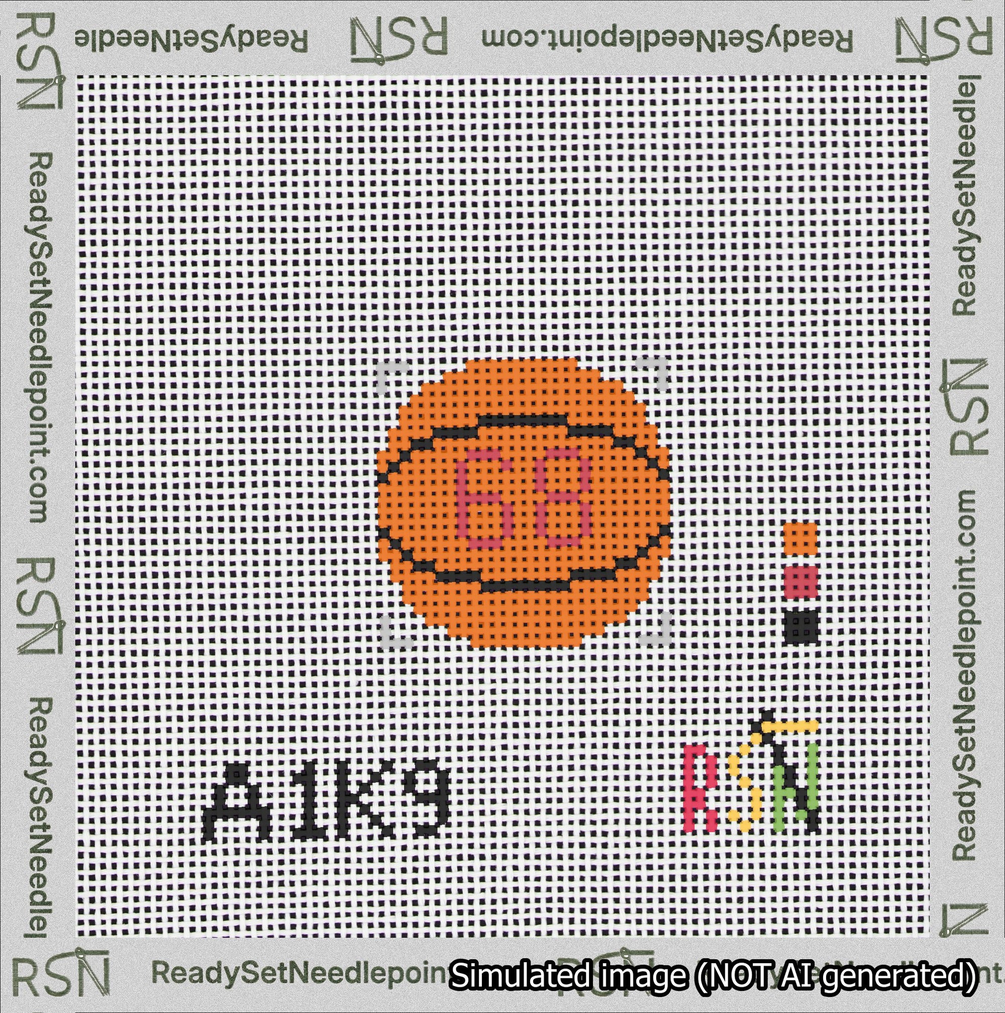 Basketball Bag Charm Red 50-99 Needlepoint Canvas Design