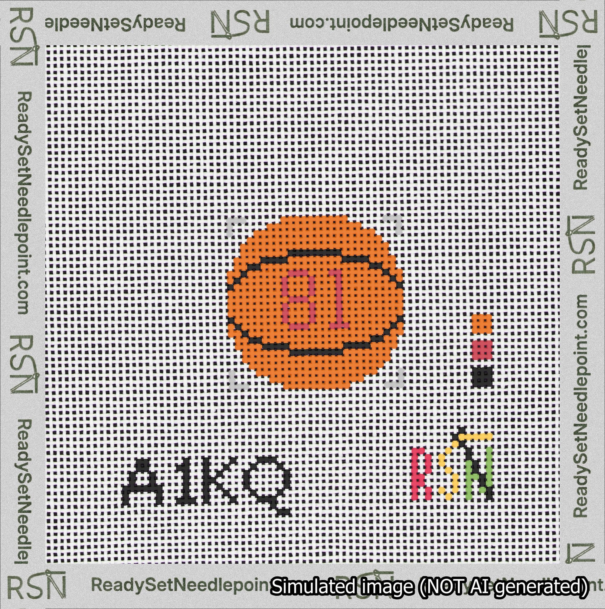 Basketball Bag Charm Red 50-99 Needlepoint Canvas Design
