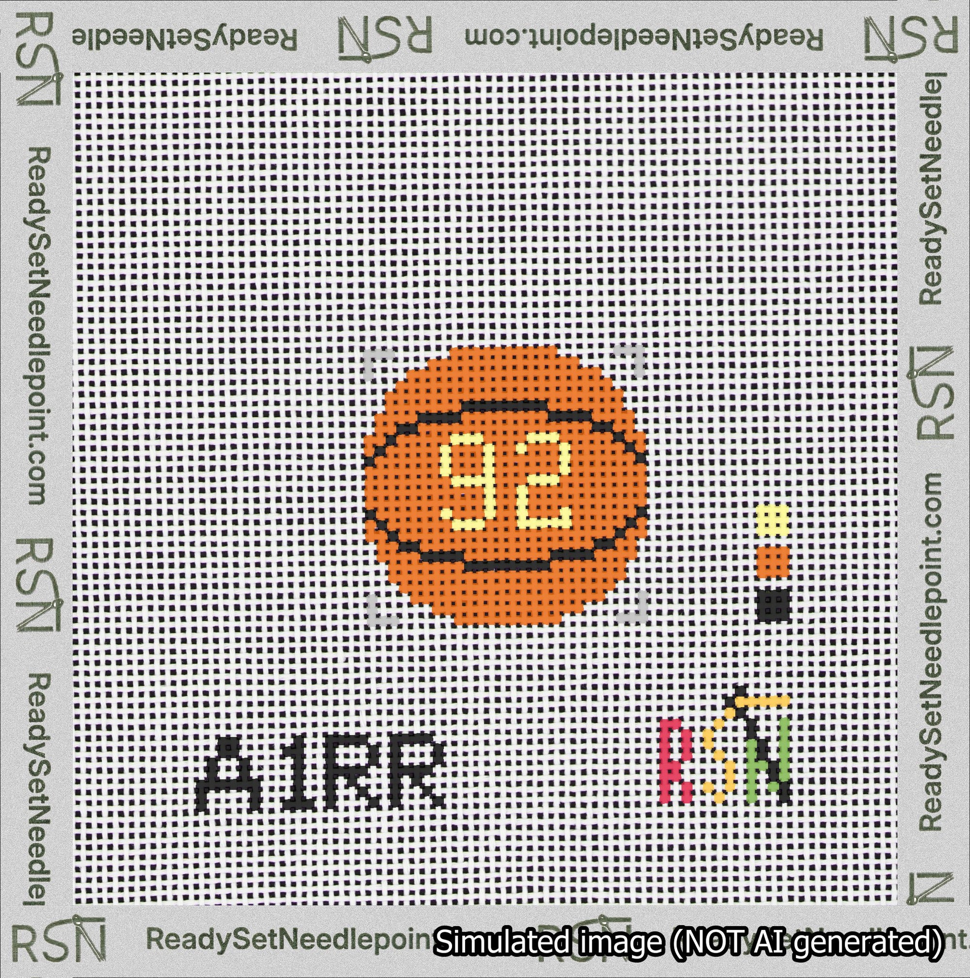 Basketball Bag Charm Yellow 50-99 Needlepoint Canvas Design