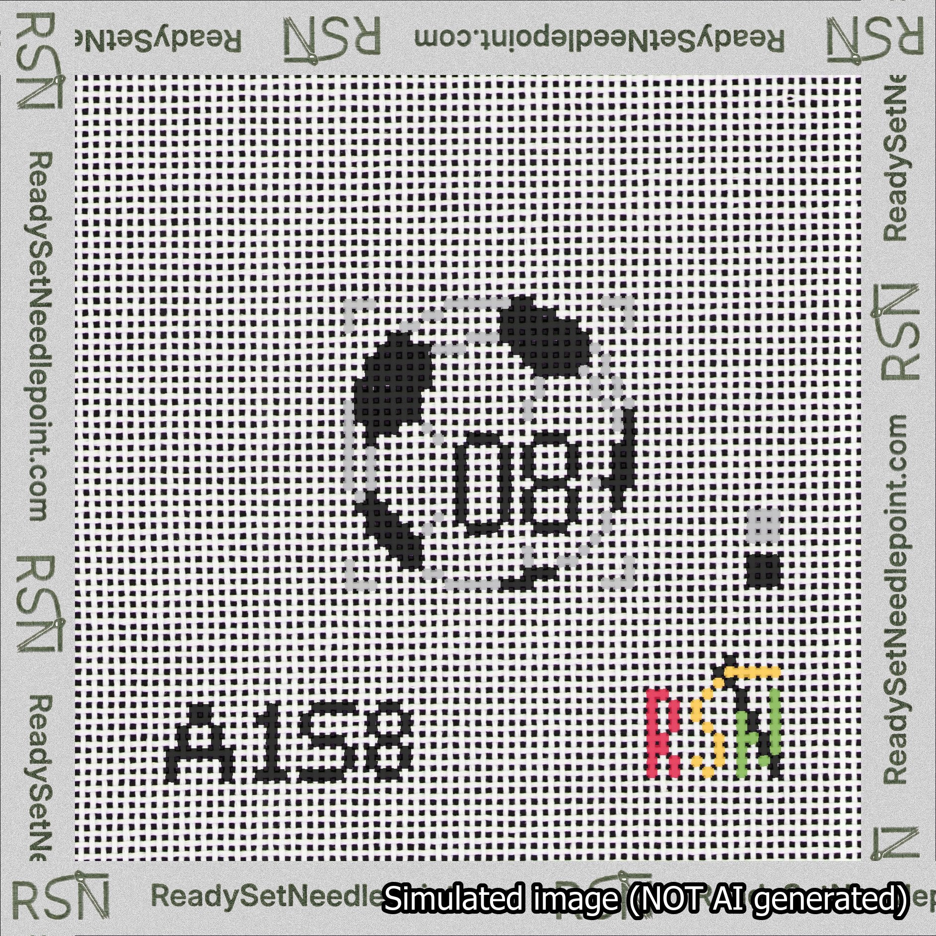 Soccer Ball Bag Charm Black 0-49 Needlepoint Canvas Design