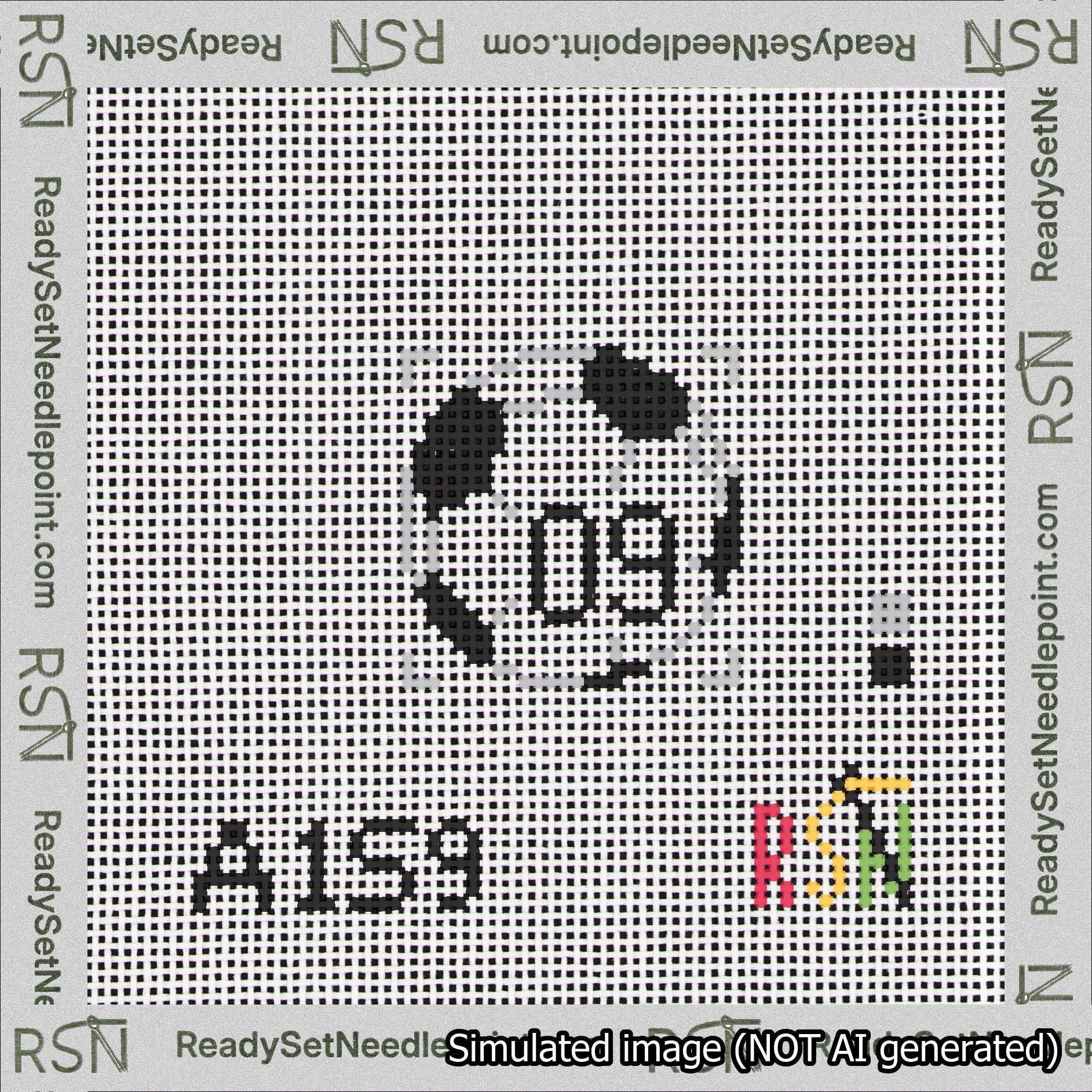 Soccer Ball Bag Charm Black 0-49 Needlepoint Canvas Design