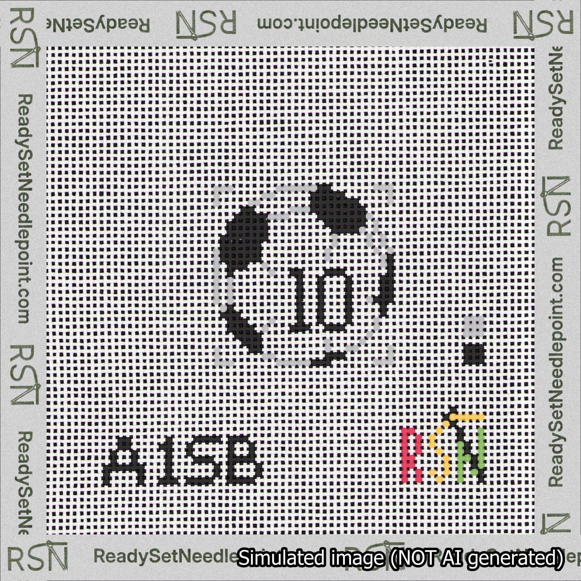 Soccer Ball Bag Charm Black 0-49 Needlepoint Canvas Design