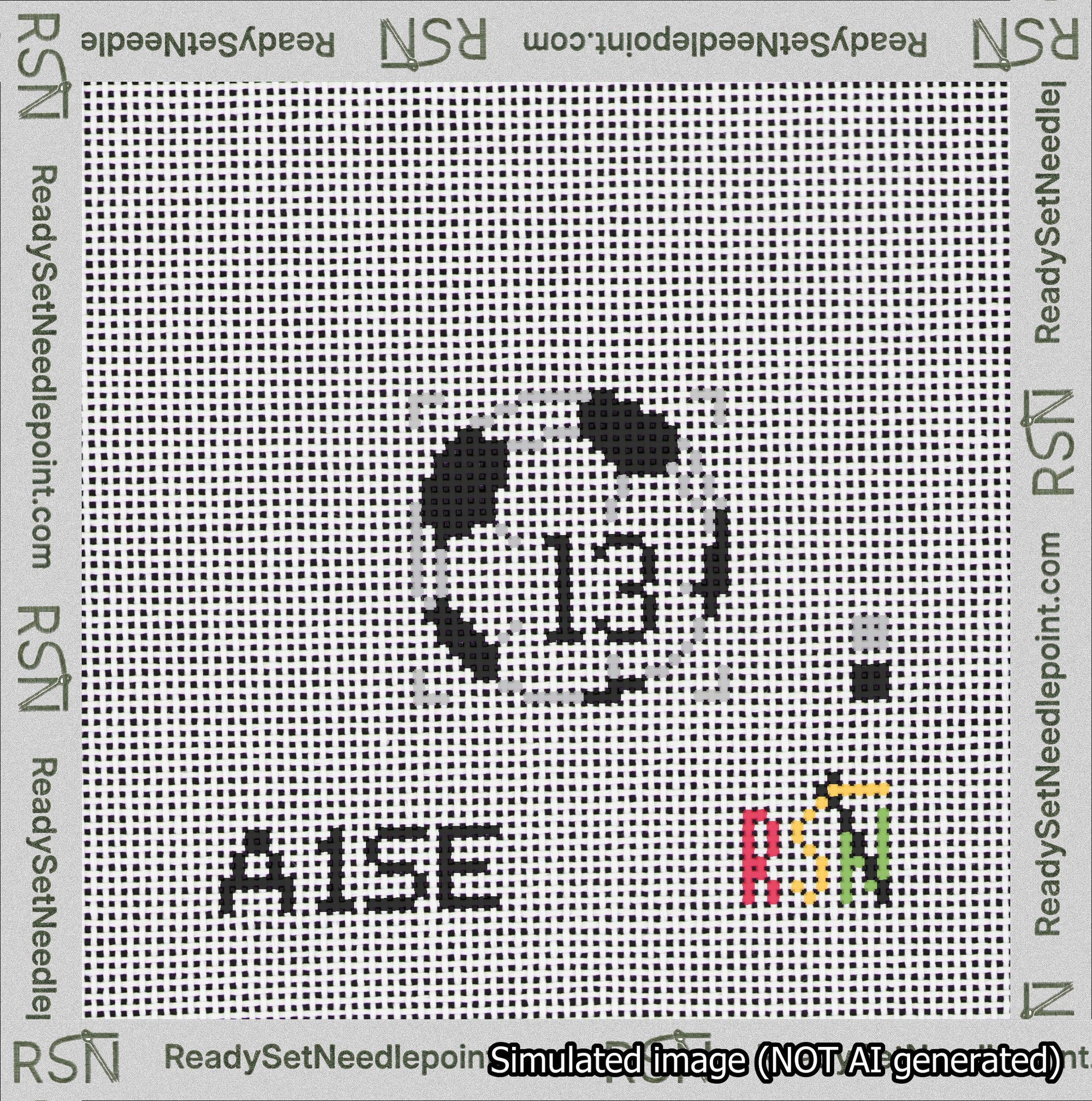 Soccer Ball Bag Charm Black 0-49 Needlepoint Canvas Design