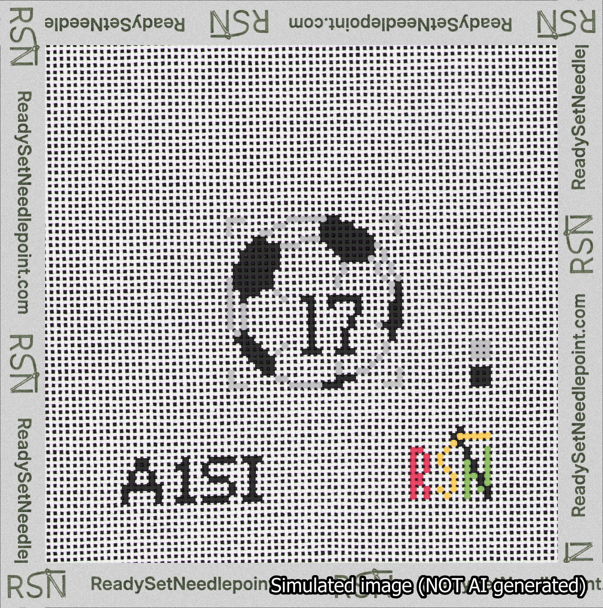 Soccer Ball Bag Charm Black 0-49 Needlepoint Canvas Design