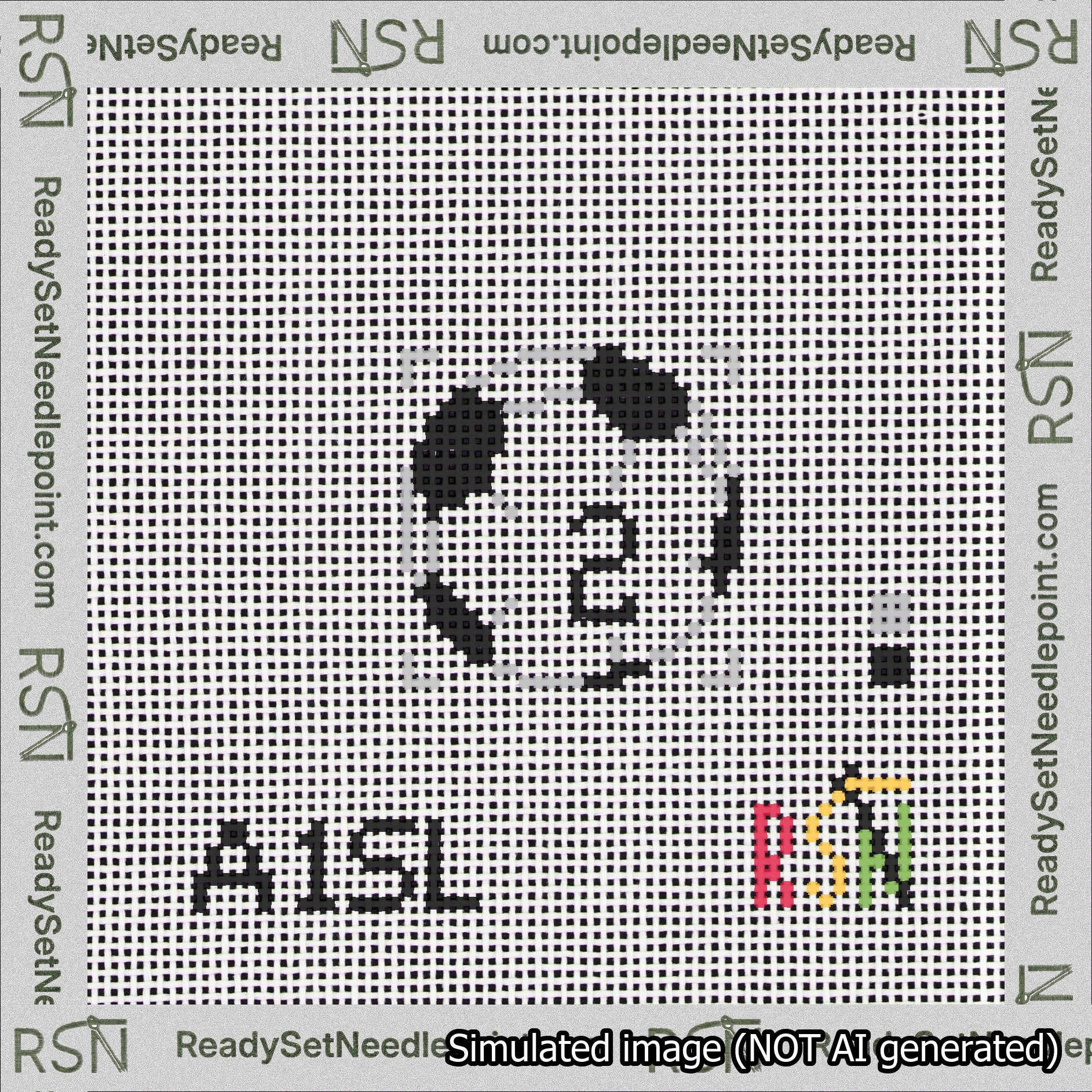 Soccer Ball Bag Charm Black 0-49 Needlepoint Canvas Design