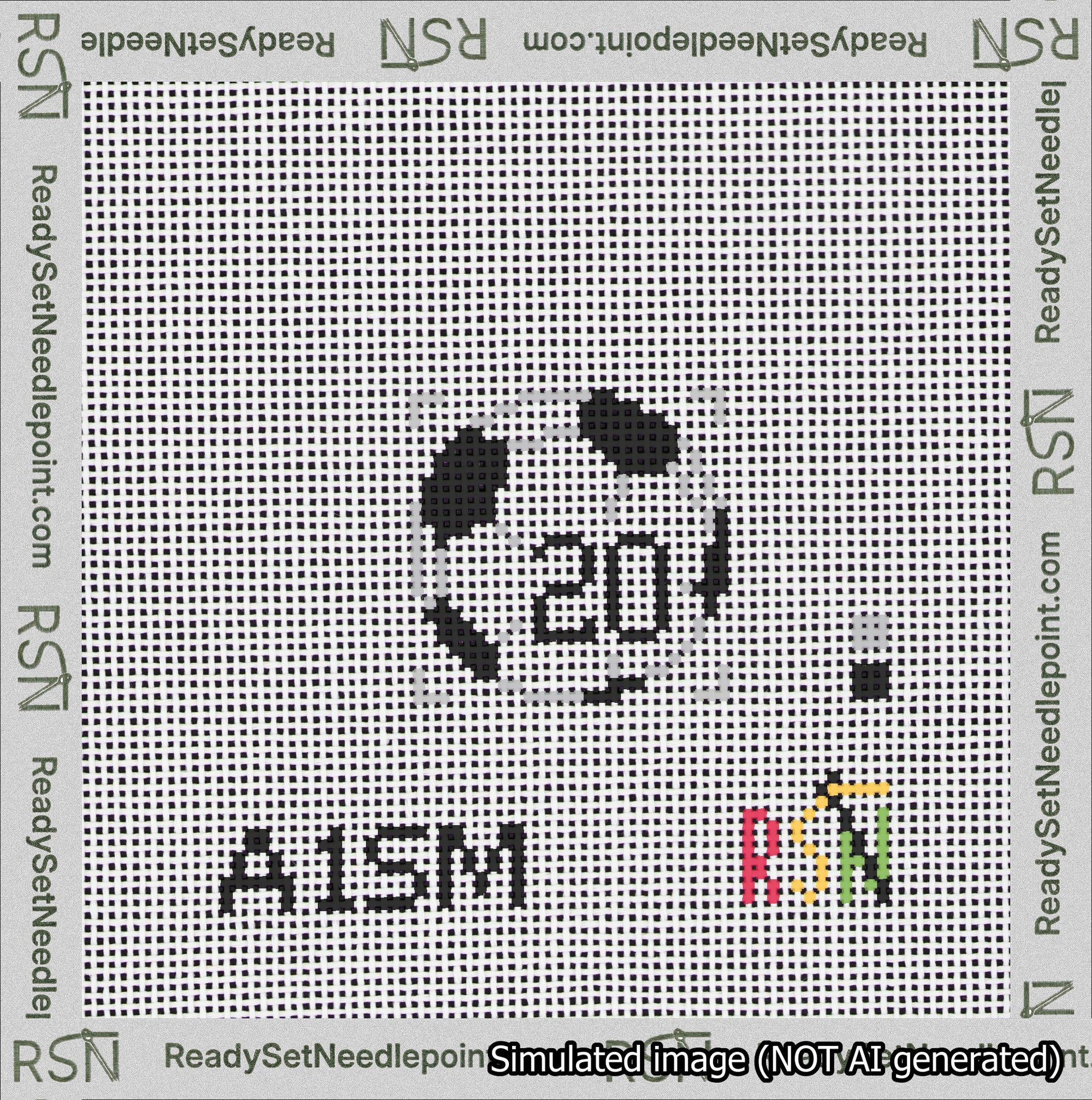 Soccer Ball Bag Charm Black 0-49 Needlepoint Canvas Design