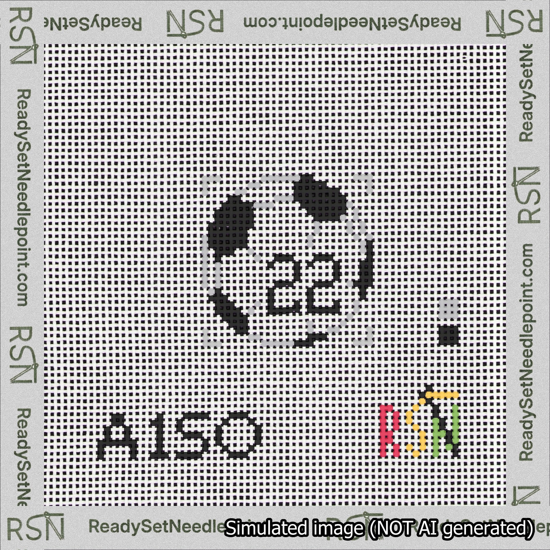 Soccer Ball Bag Charm Black 0-49 Needlepoint Canvas Design