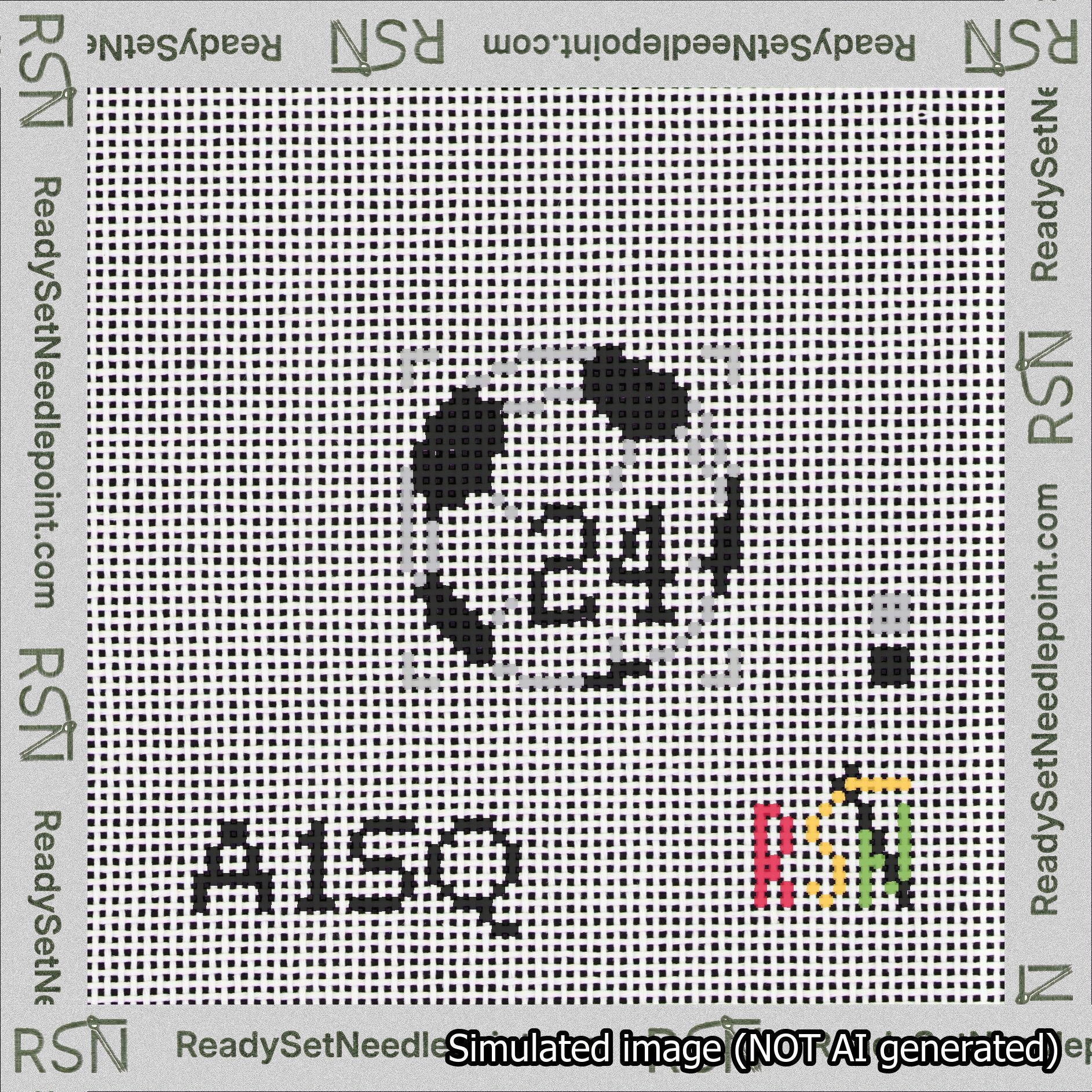 Soccer Ball Bag Charm Black 0-49 Needlepoint Canvas Design