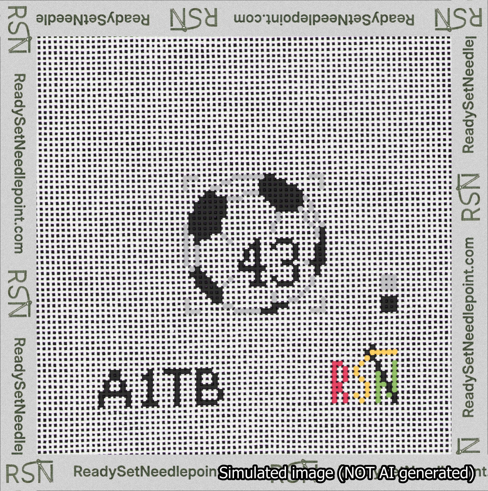 Soccer Ball Bag Charm Black 0-49 Needlepoint Canvas Design