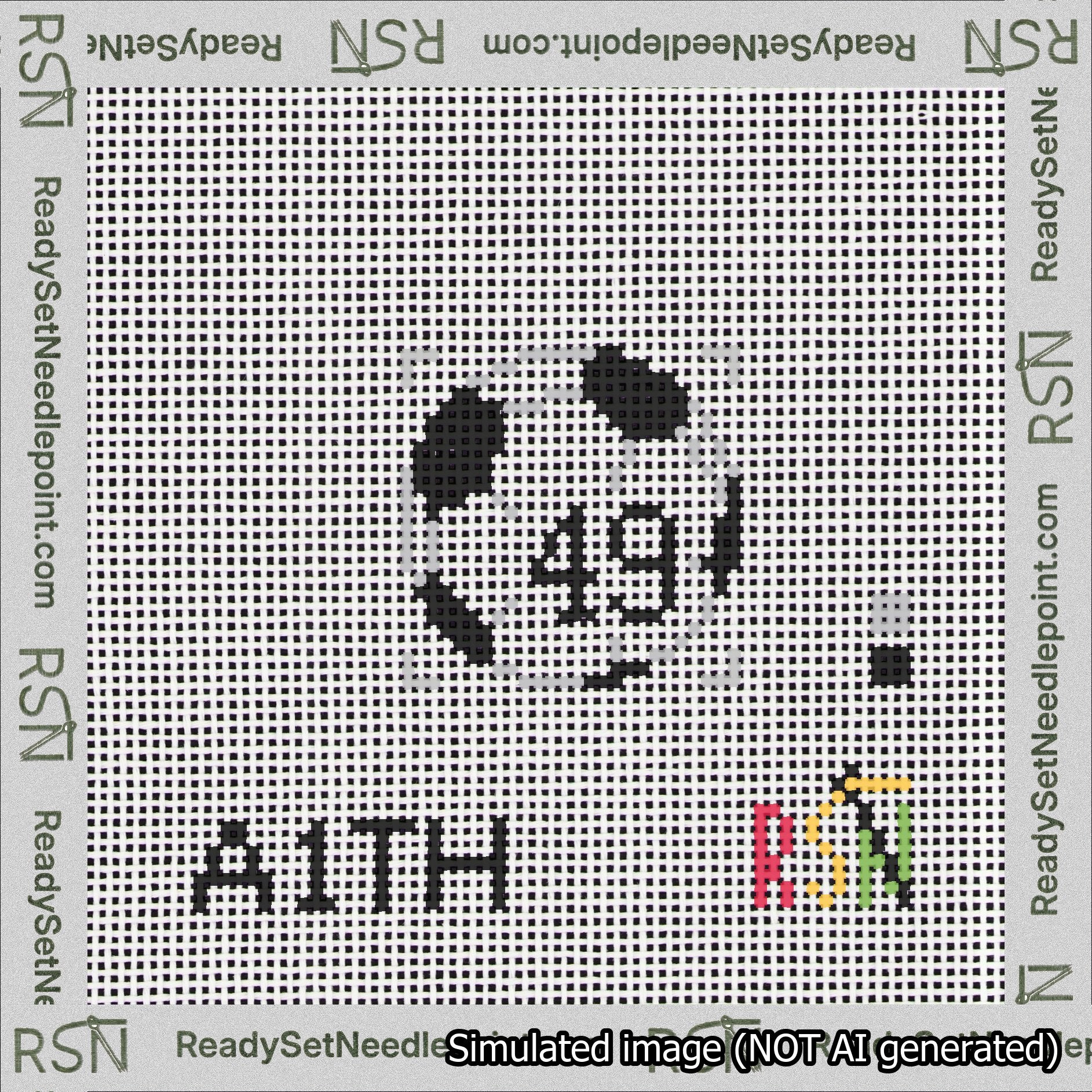 Soccer Ball Bag Charm Black 0-49 Needlepoint Canvas Design