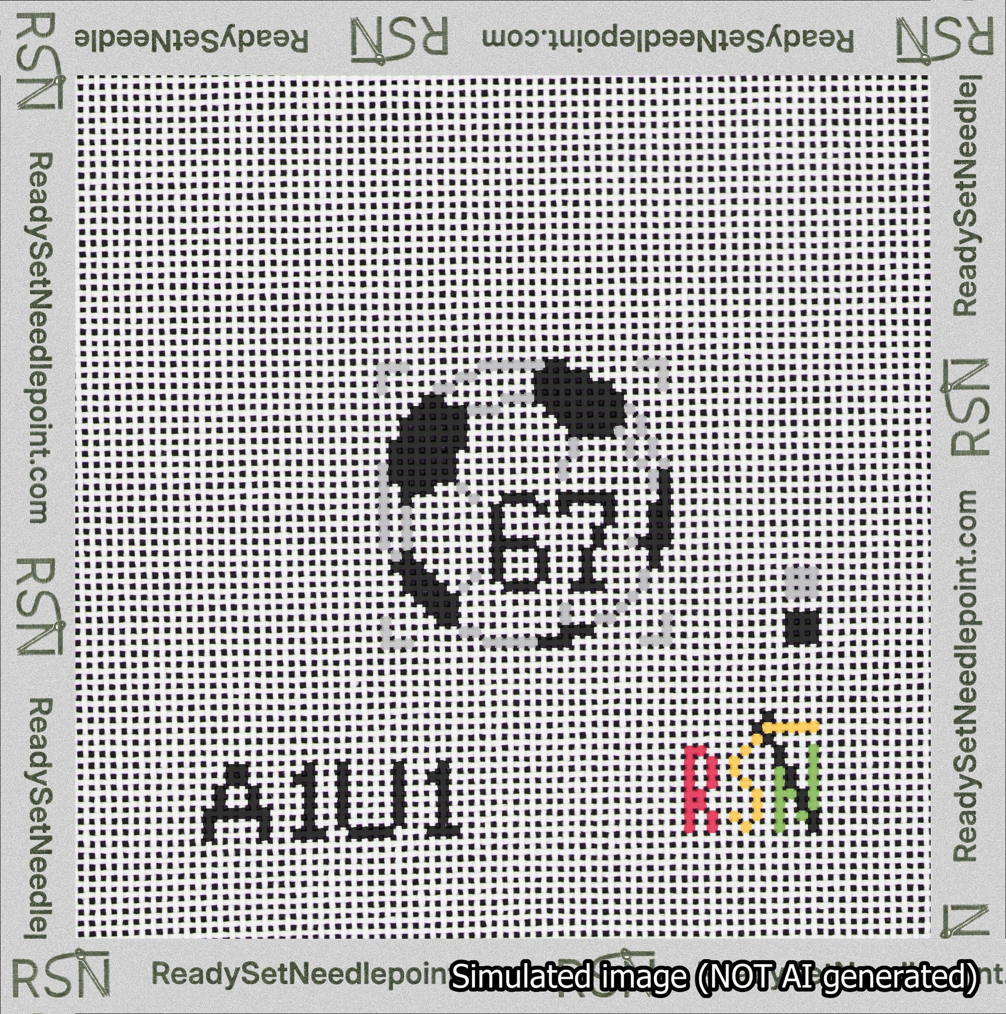 Soccer Ball Bag Charm Black 50-99 Needlepoint Canvas Design