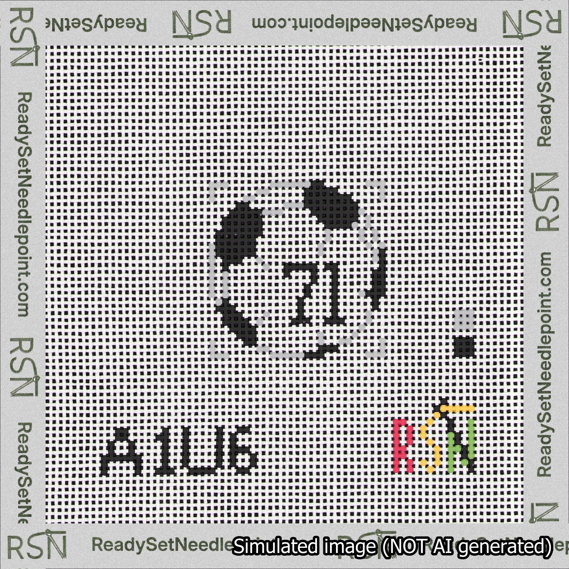 Soccer Ball Bag Charm Black 50-99 Needlepoint Canvas Design