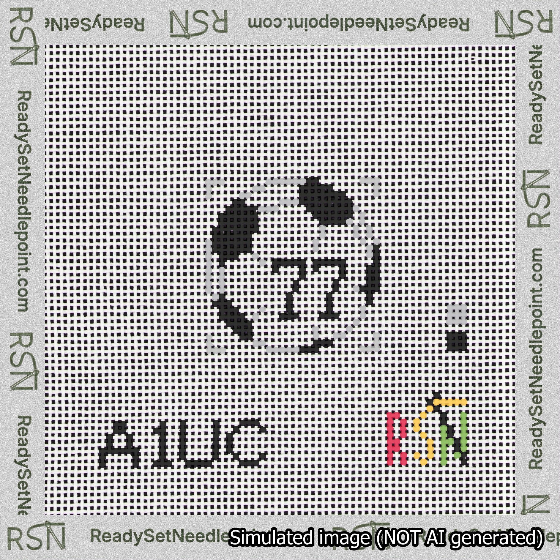 Soccer Ball Bag Charm Black 50-99 Needlepoint Canvas Design