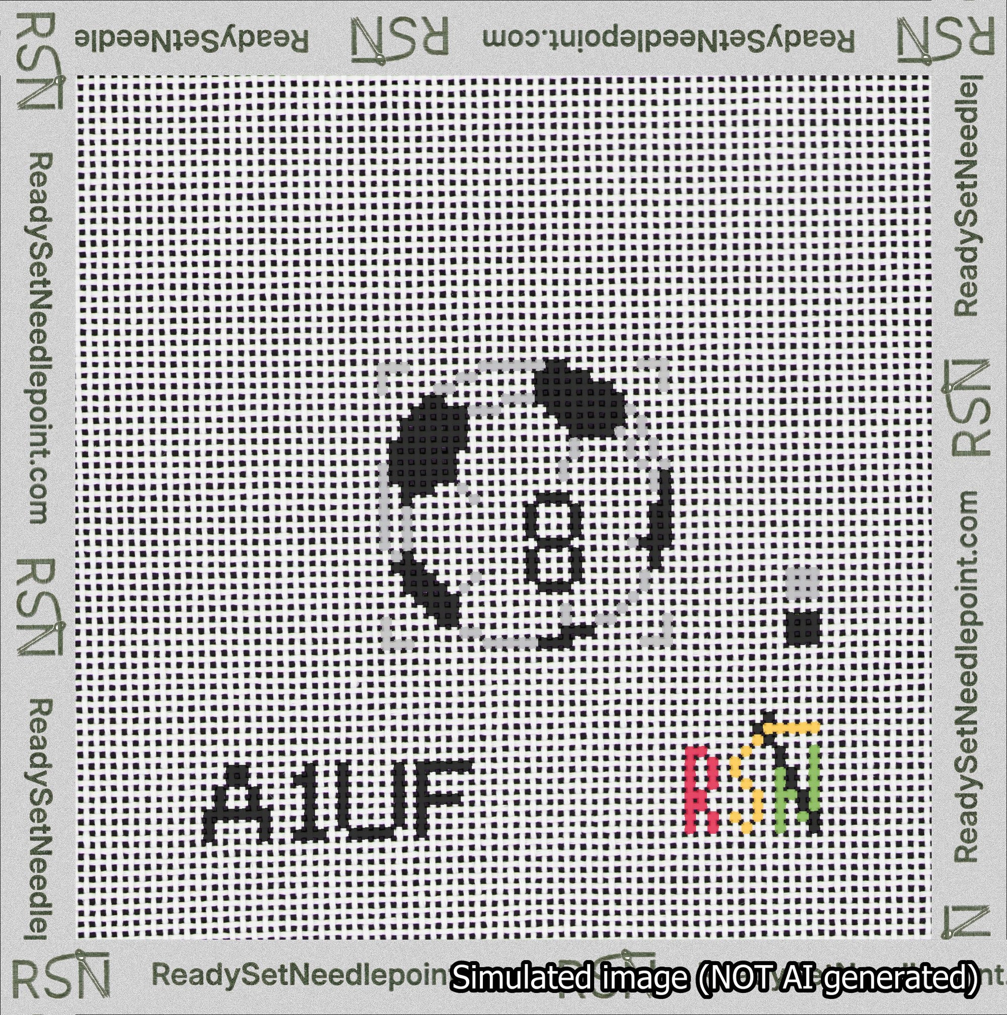 Soccer Ball Bag Charm Black 0-49 Needlepoint Canvas Design