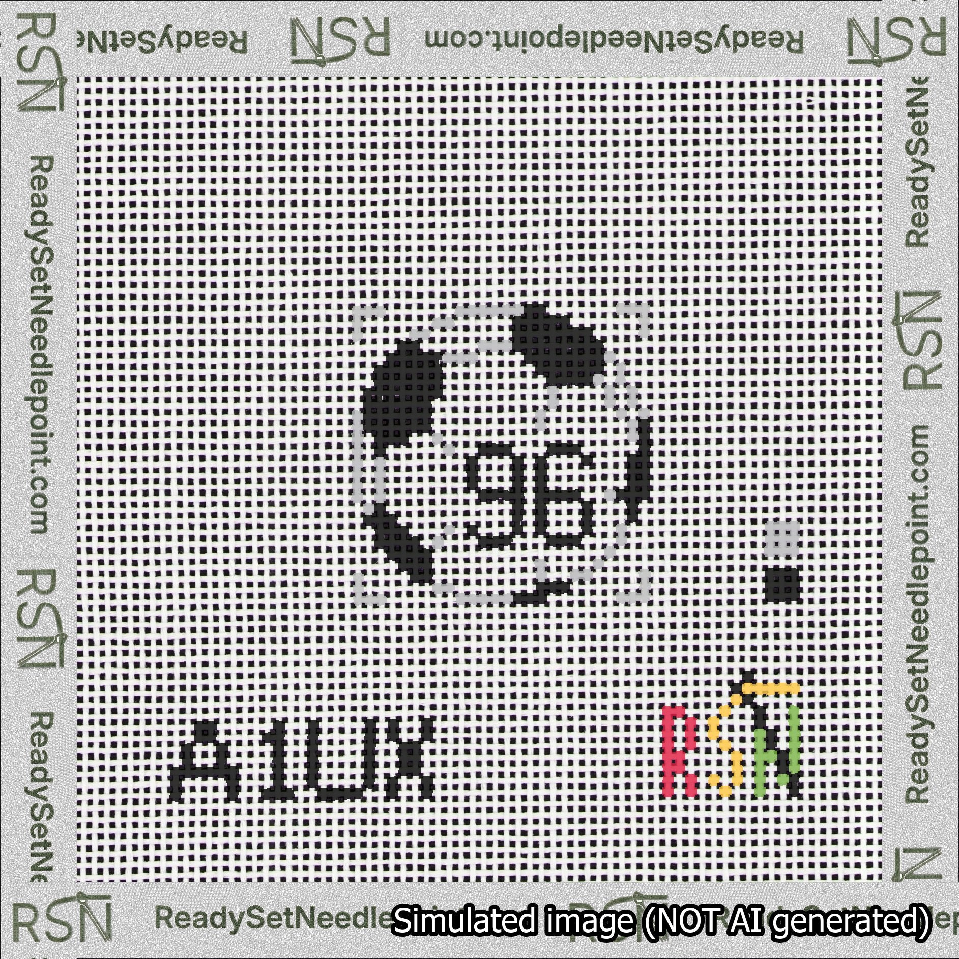 Soccer Ball Bag Charm Black 50-99 Needlepoint Canvas Design