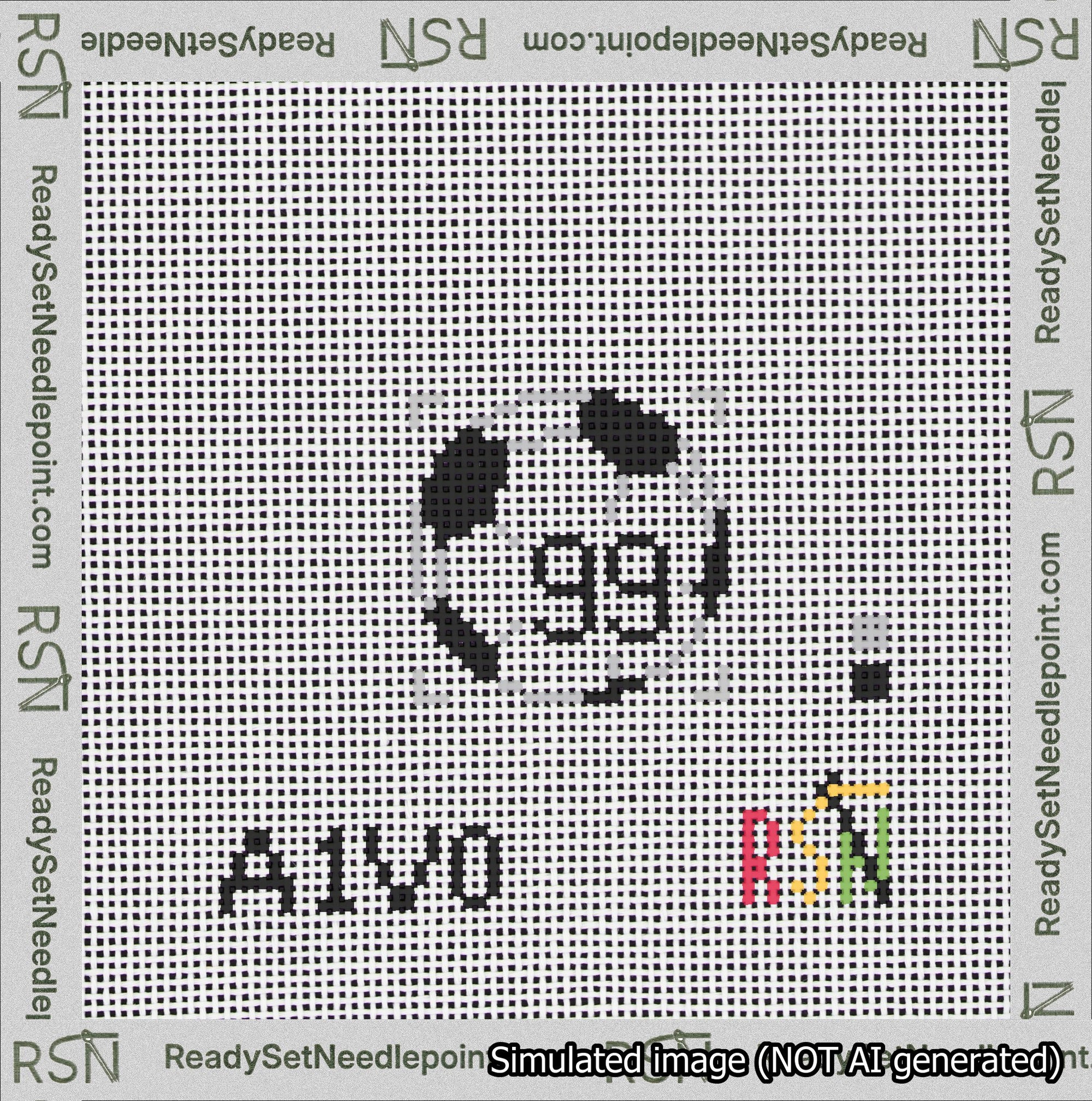 Soccer Ball Bag Charm Black 50-99 Needlepoint Canvas Design