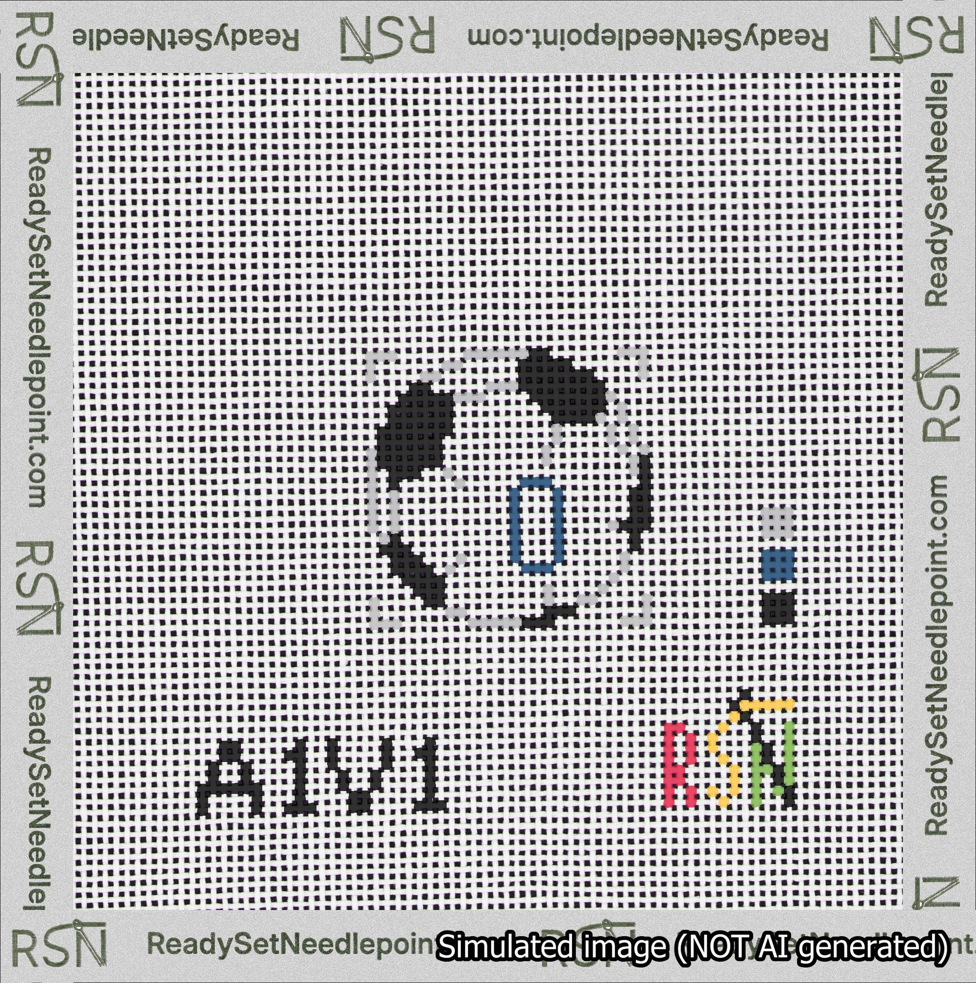 Soccer Ball Bag Charm Blue 0-49 Needlepoint Canvas Design