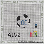 Soccer Ball Bag Charm Blue 0-49 Needlepoint Canvas Design
